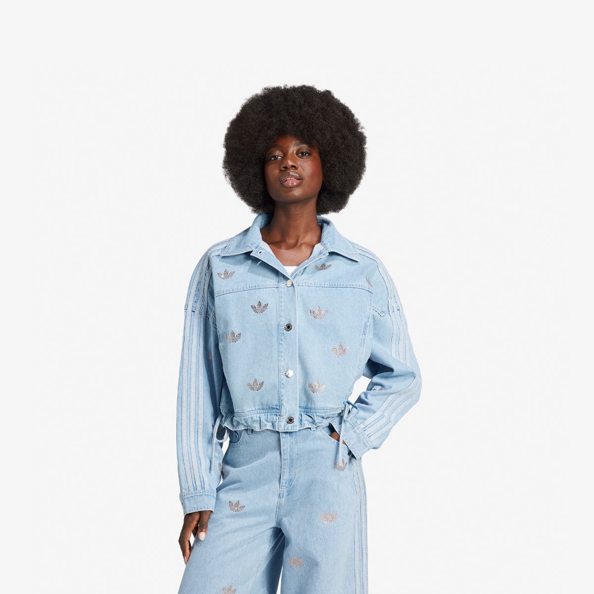 adidas Denim Rhinestone Jacket Broken Chains