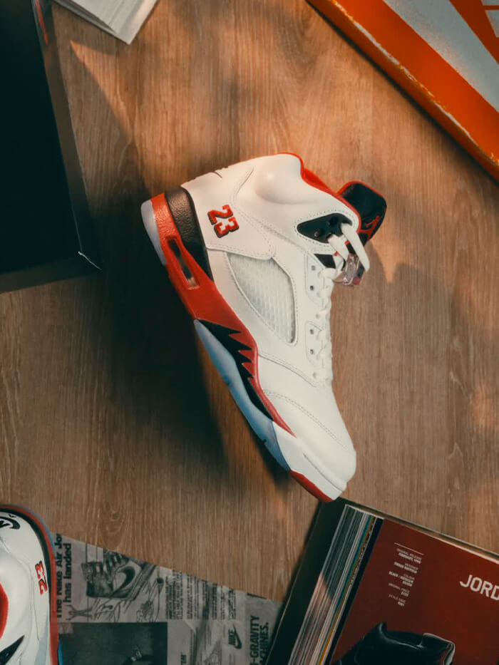 AIR JORDAN 5 RETRO “FIRE RED BLACK TONGUE"