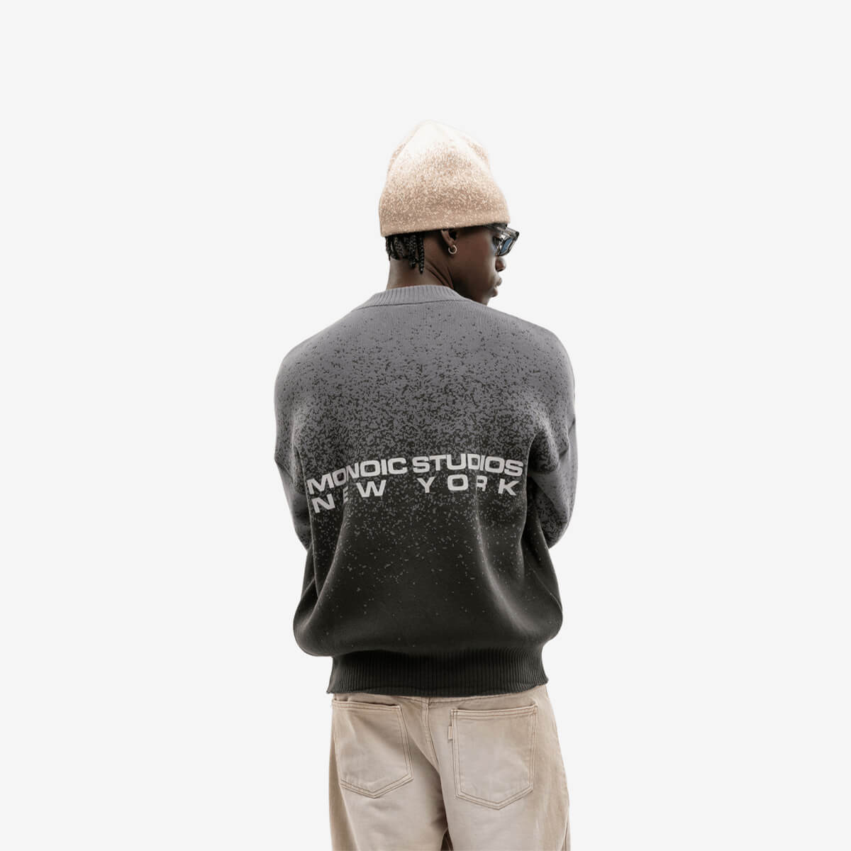 Monoic Gradient Knit Sweater Monoic NY - Gris y Verde Musgo