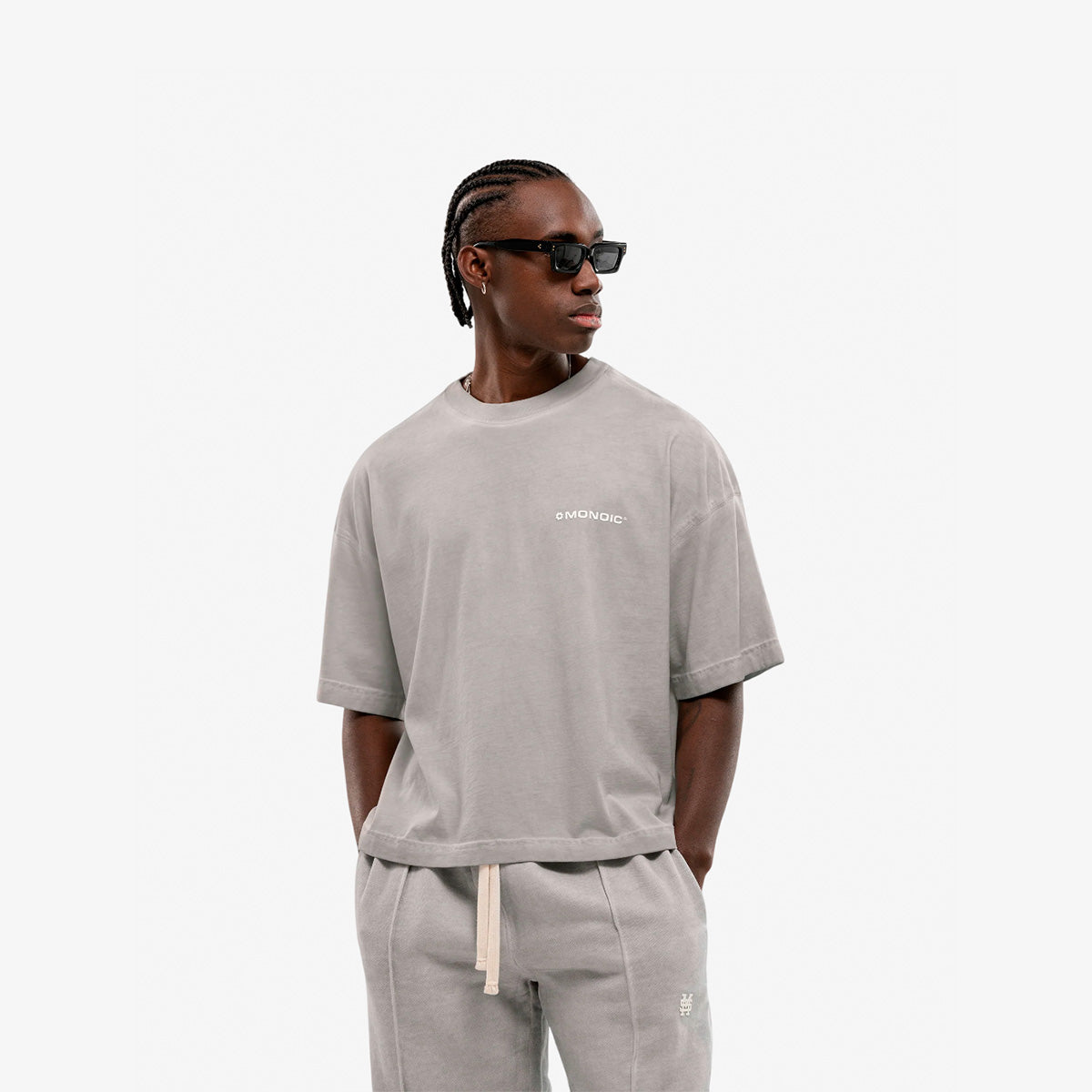 Monoic Camiseta Boxy Fit Básica V2 - Gris Desgastado
