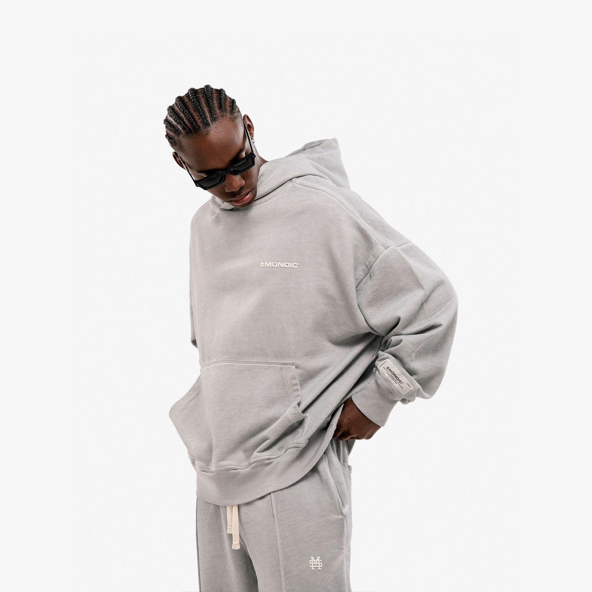 Monoic Hoodie Básico V2 - Gris Desgastado