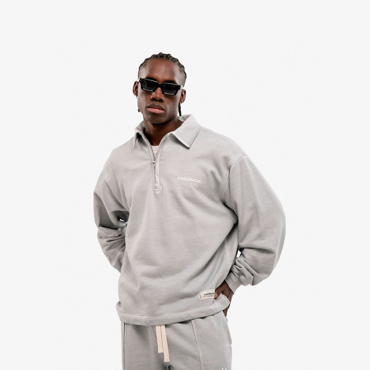 Monoic Quarter Zip V2 - Gris Desgastado