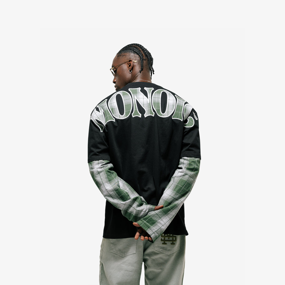 Monoic Camiseta Oversized Cotre Doble Manga 'Negro'