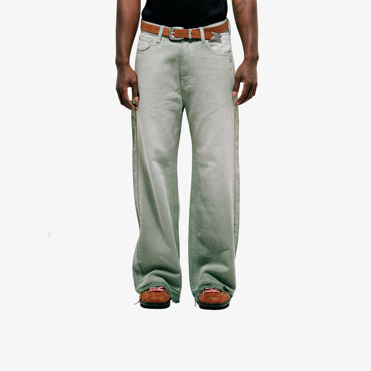 Monoic Flared Pants 'Verde Oliva Desgastado'