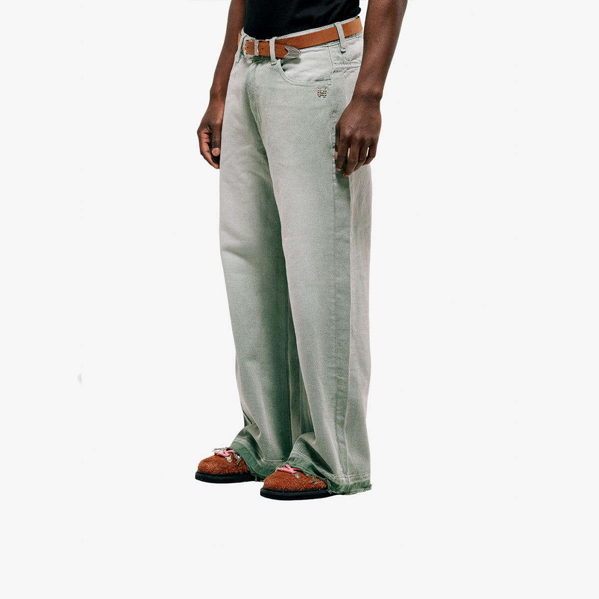 Monoic Flared Pants 'Verde Oliva Desgastado'