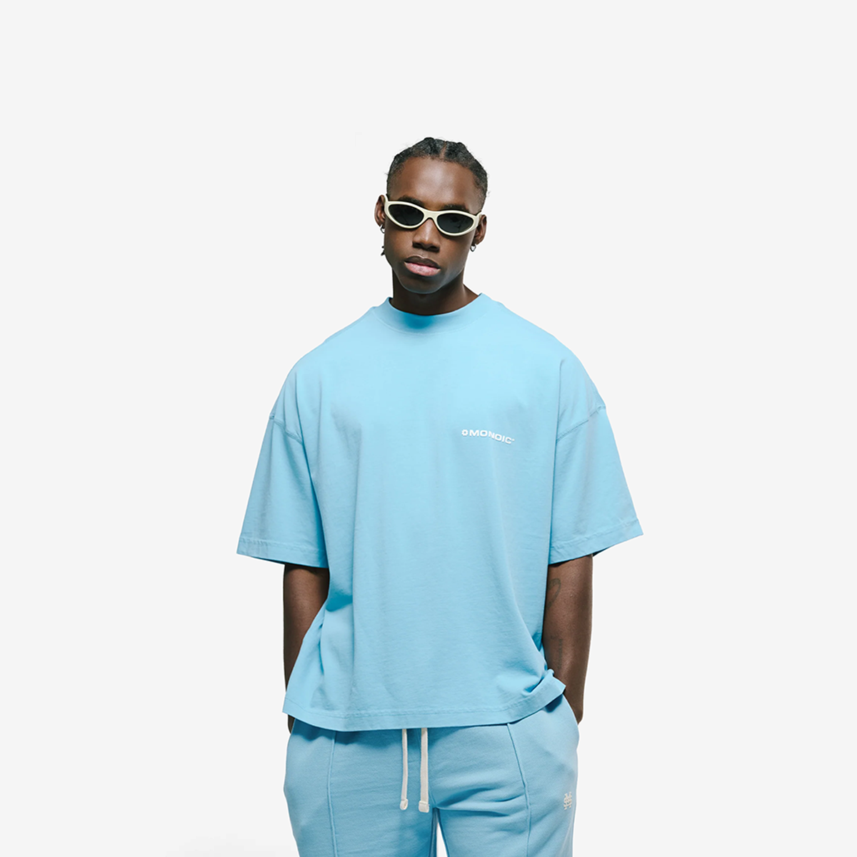 Monoic Camiseta Boxy Fit Básica V4 - Azul Claro