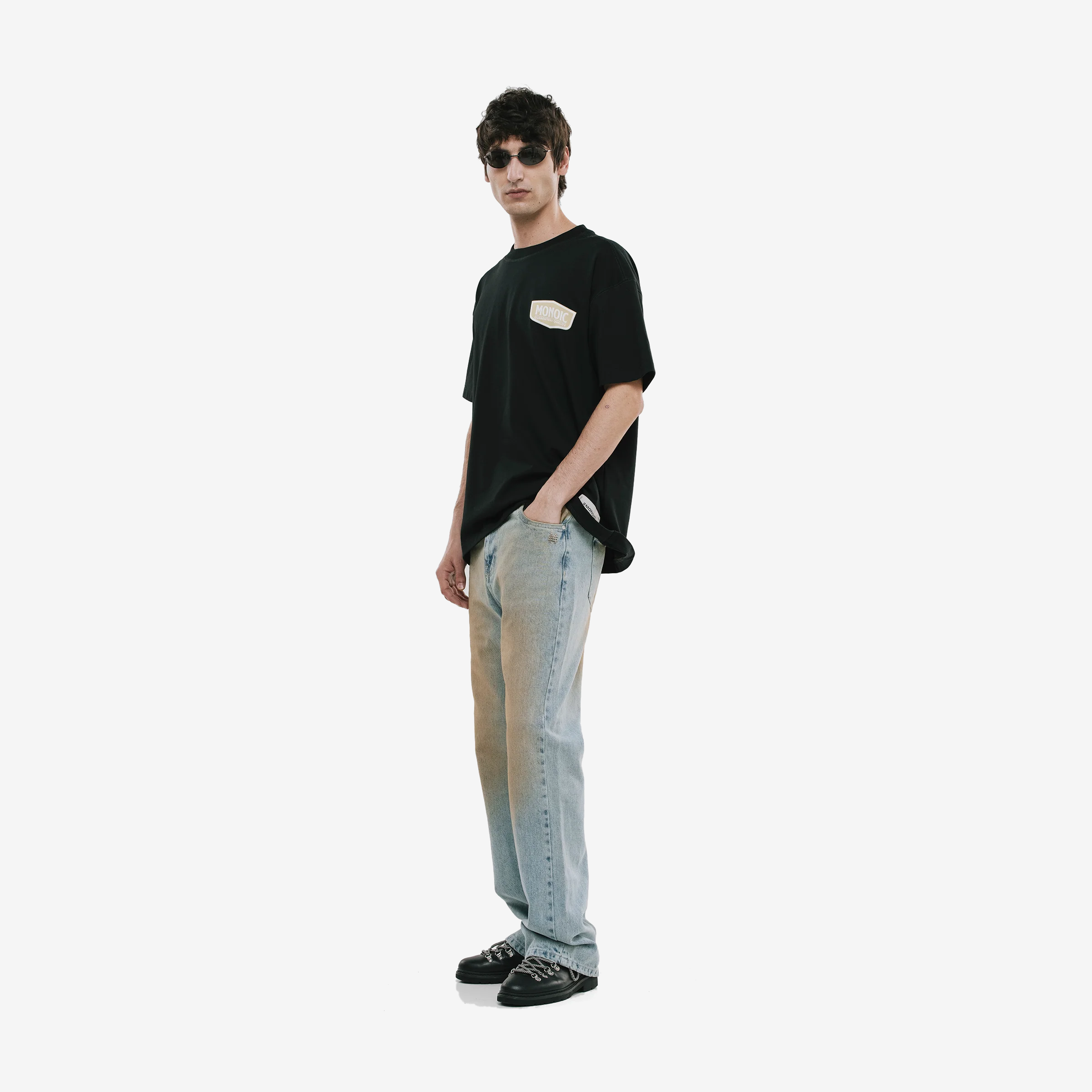 Monoic Camiseta Oversized Rallye 'Negro Oscuro'