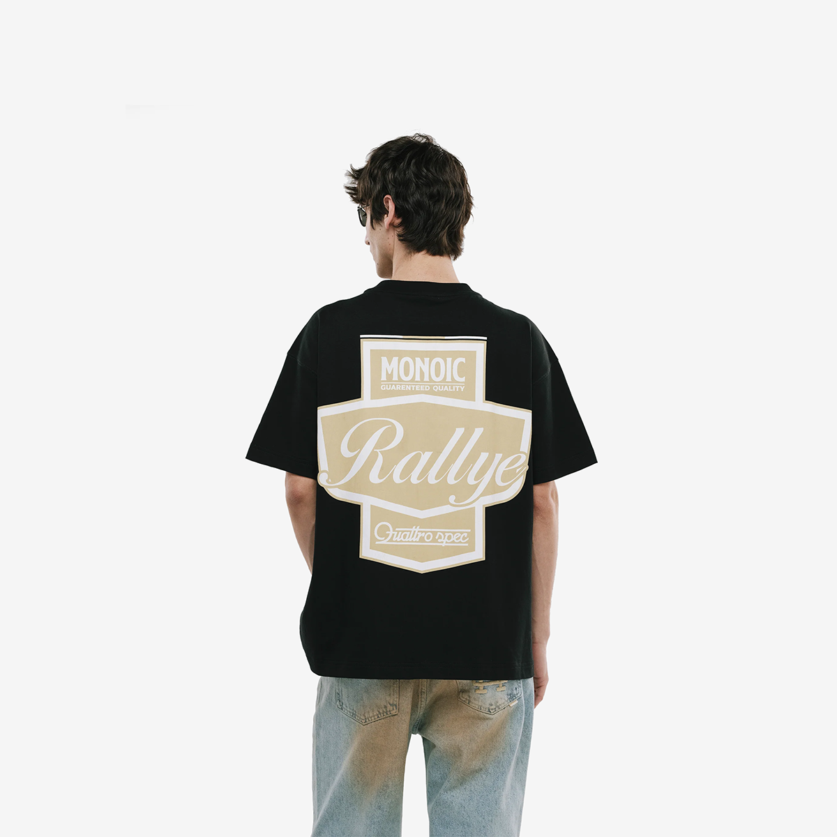 Monoic Camiseta Oversized Rallye 'Negro Oscuro'