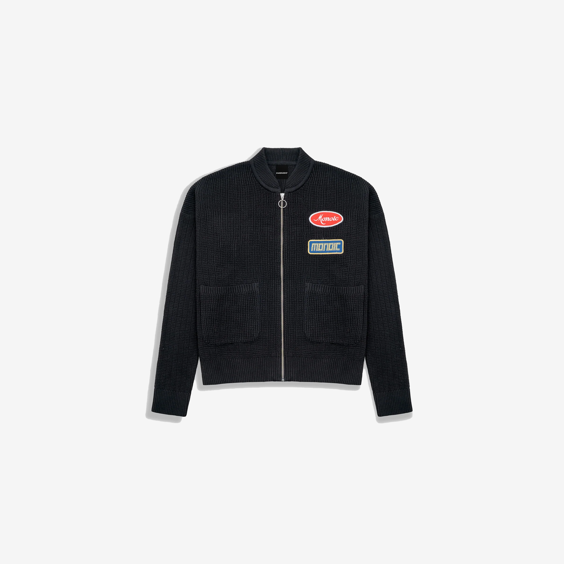 Monoic Zip Up Knit Bomber Jacket 'Negro'