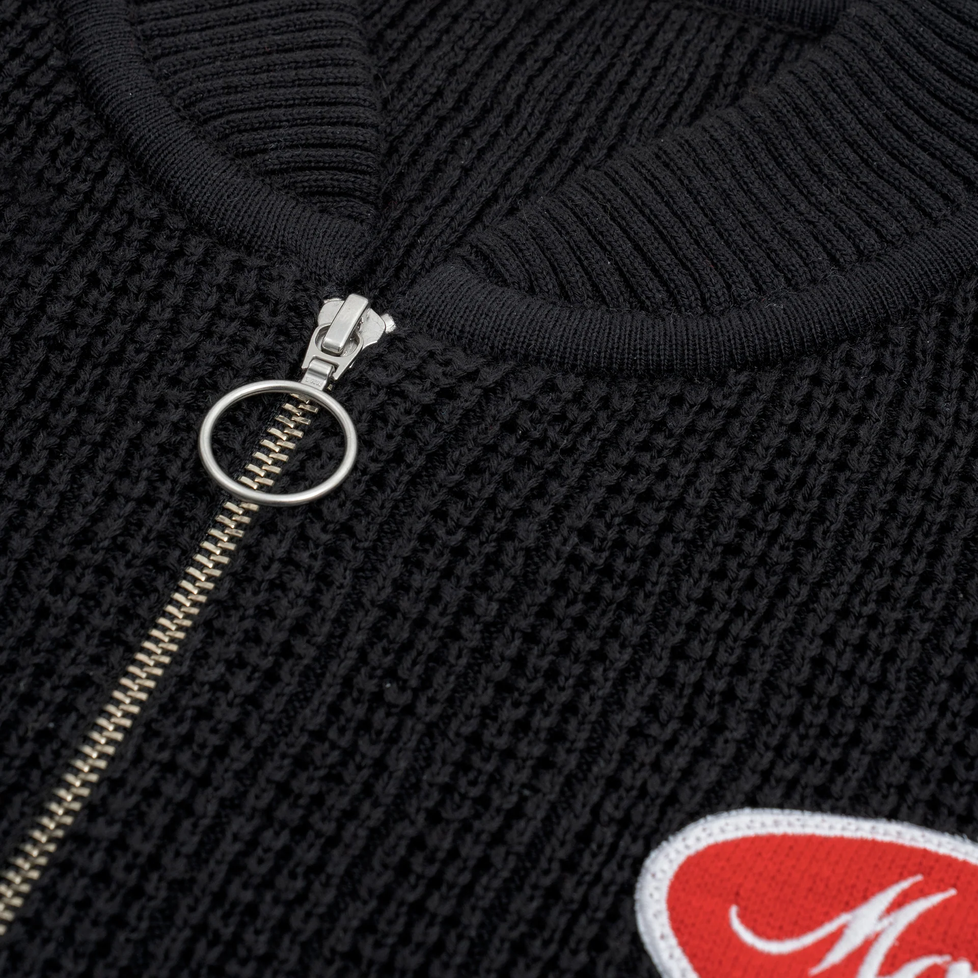 Monoic Zip Up Knit Bomber Jacket 'Negro'