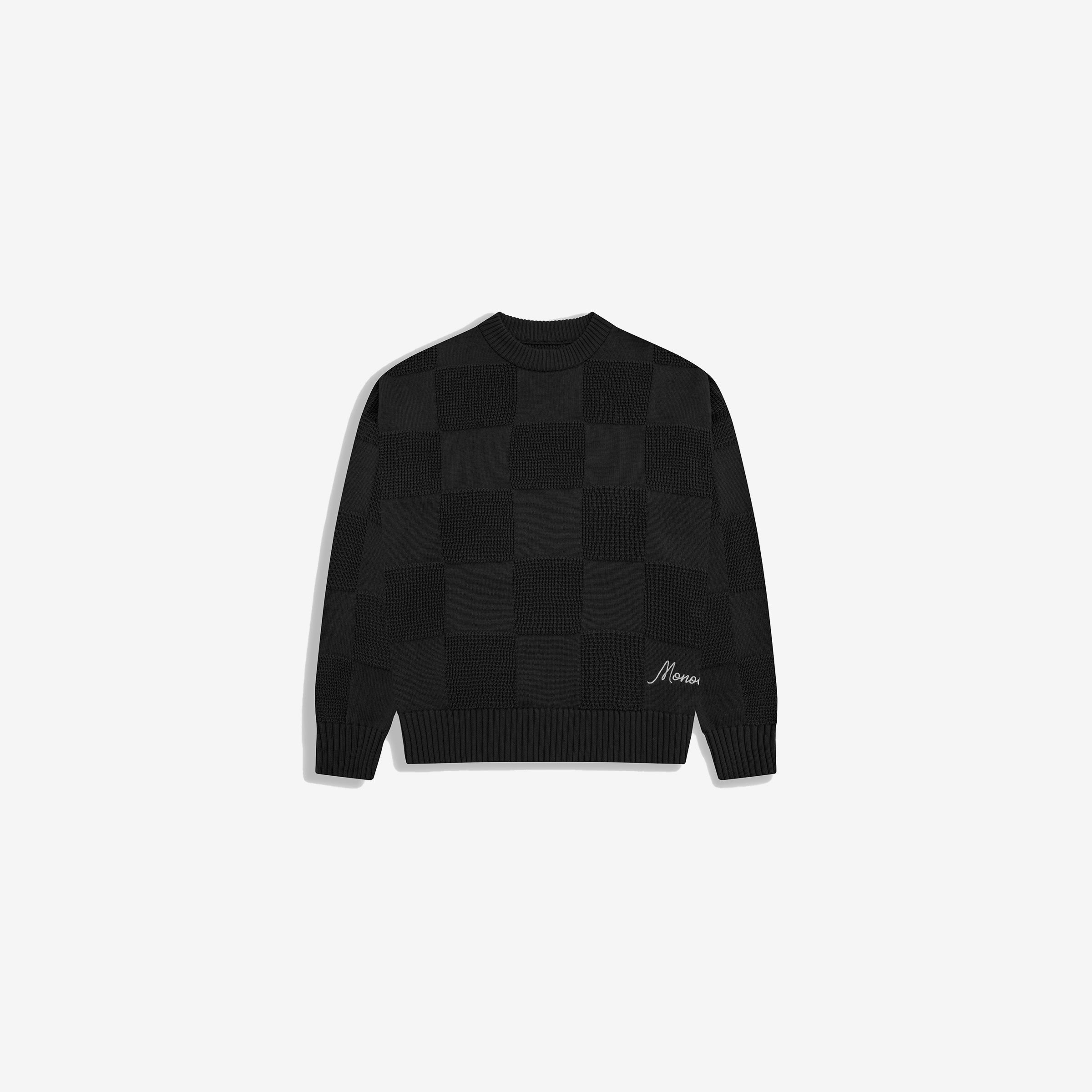 Monoic Checkered Knitwear Sweater 'Negro'