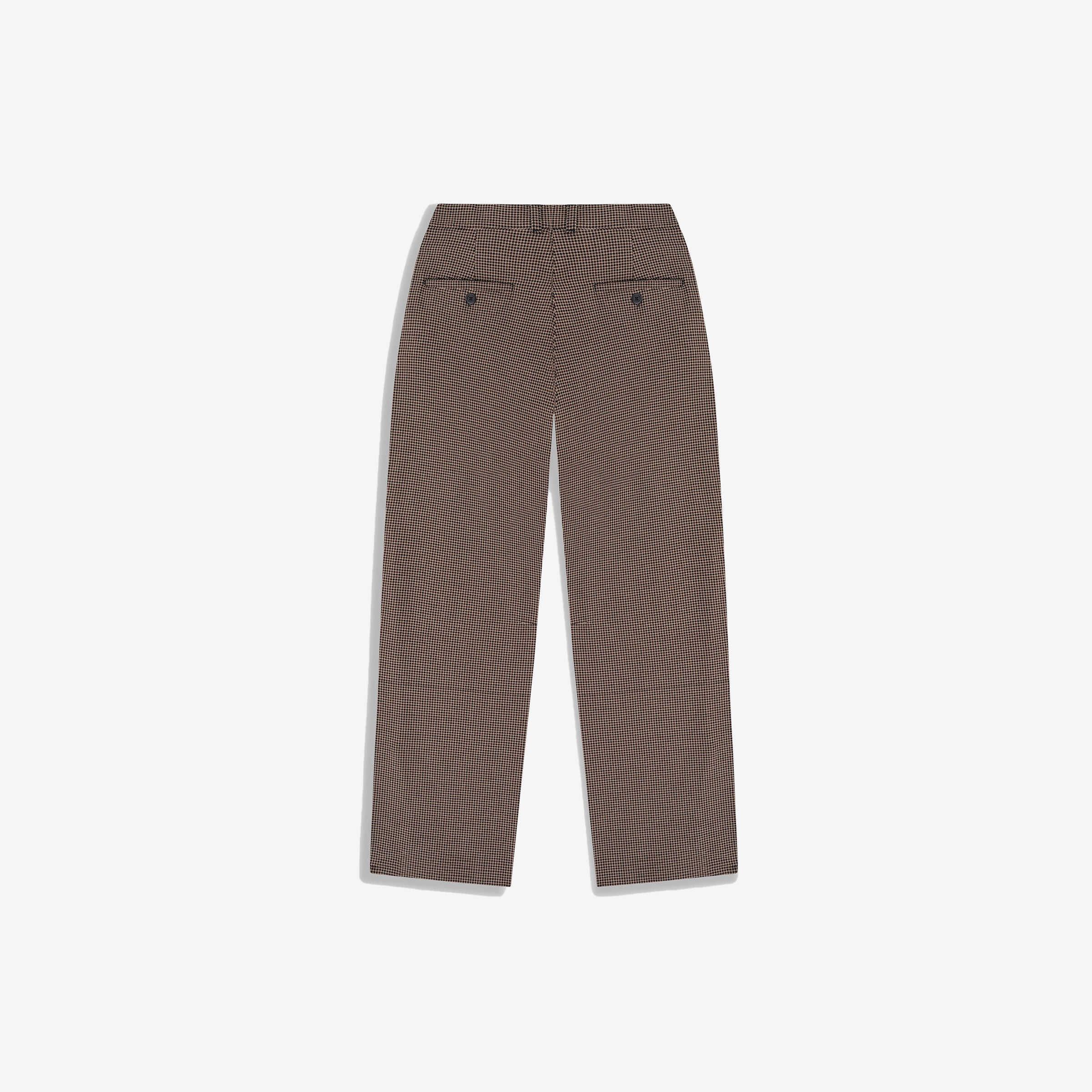 Monoic Barrel Fit Houndstooth Trousers 'Café'