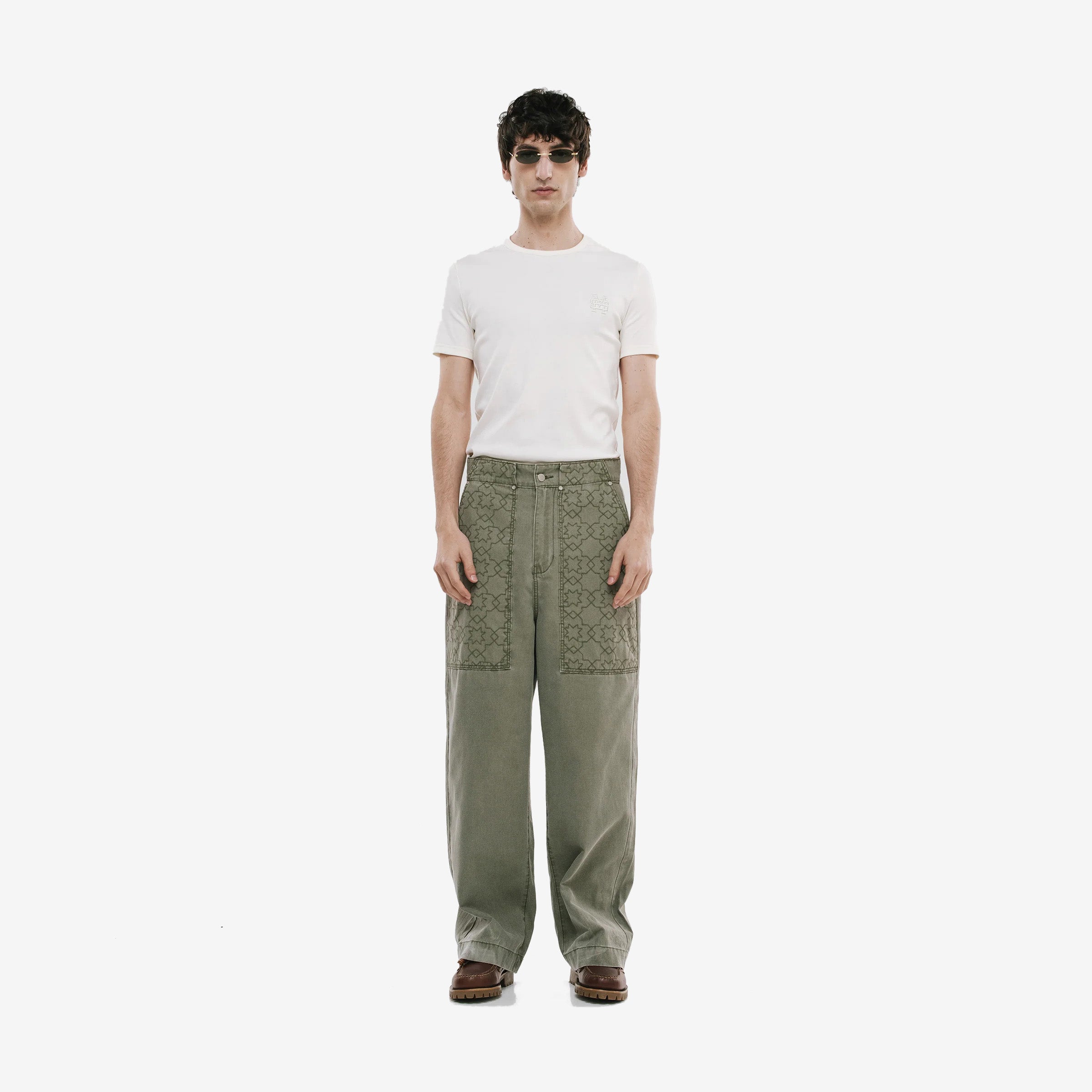 Monoic Wide Fit Chore Pants 'Verde Oliva'