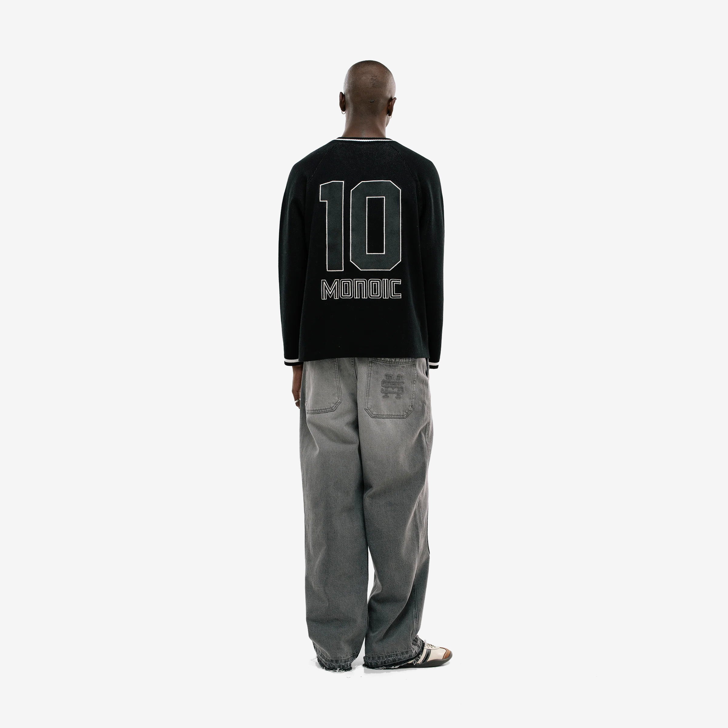 Monoic Fútbol Jersey Knit Manga Larga 'Negro'
