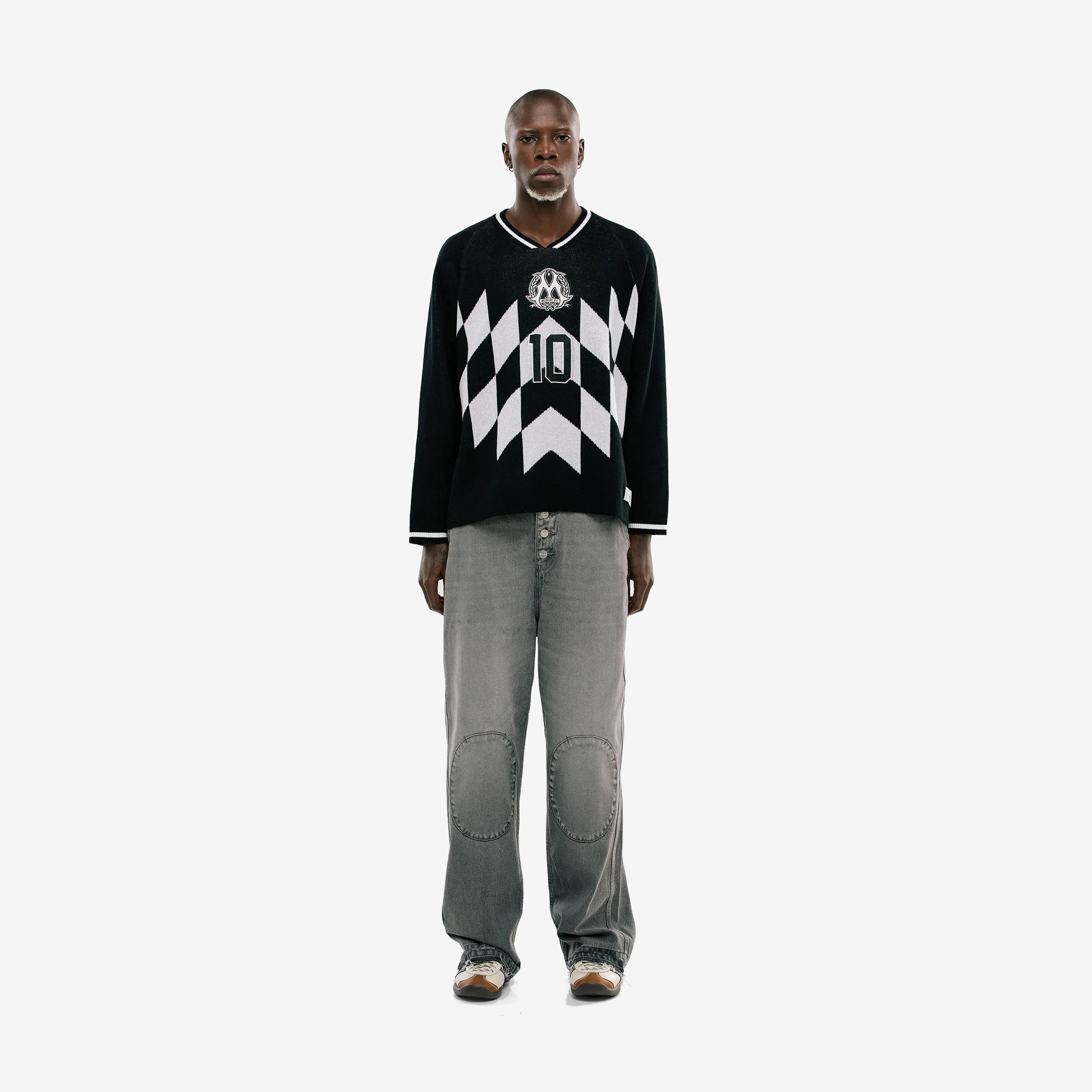 Monoic Fútbol Jersey Knit Manga Larga 'Negro'