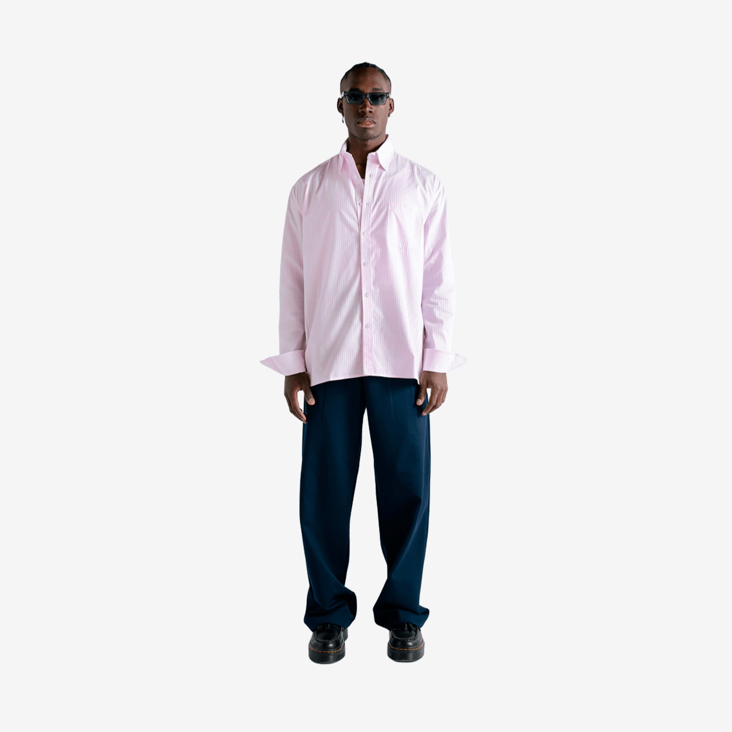 Monoic Pinstripe Shirt  'Baby Pink'