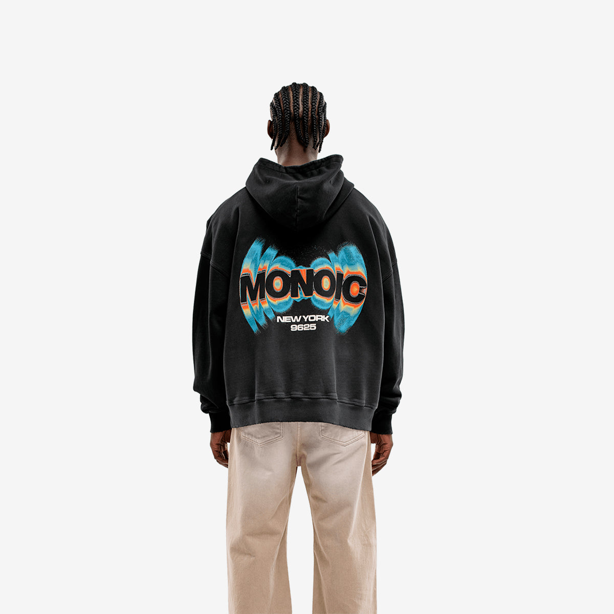 Monoic Trashed Hoodie Rush - Negro Desgastado