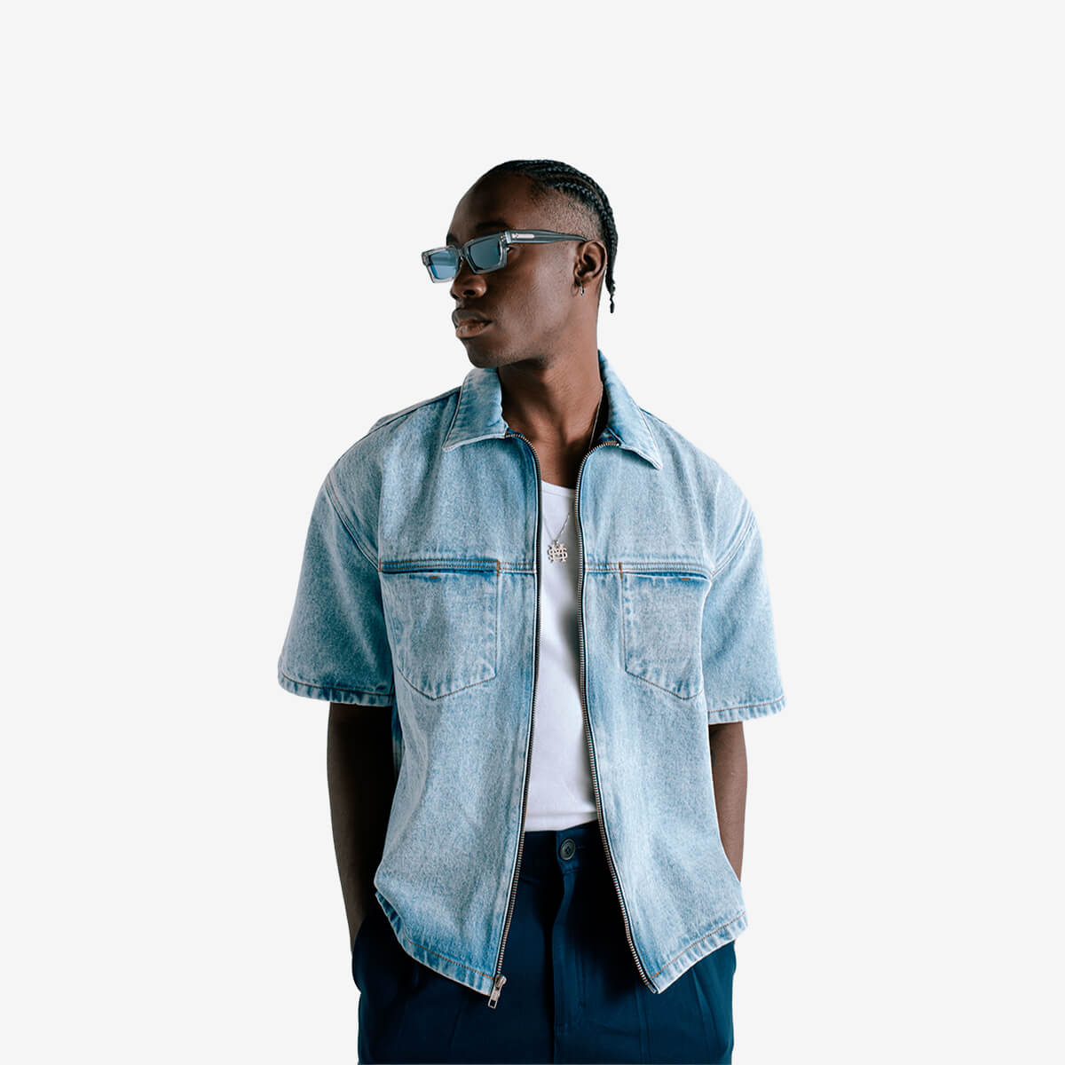 Monoic Denim Jacket - Baby Blue