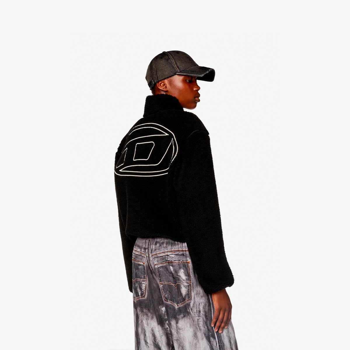 Women's Diesel Chaqueta Teddy con Logotipo Oval D F-Chibi 900