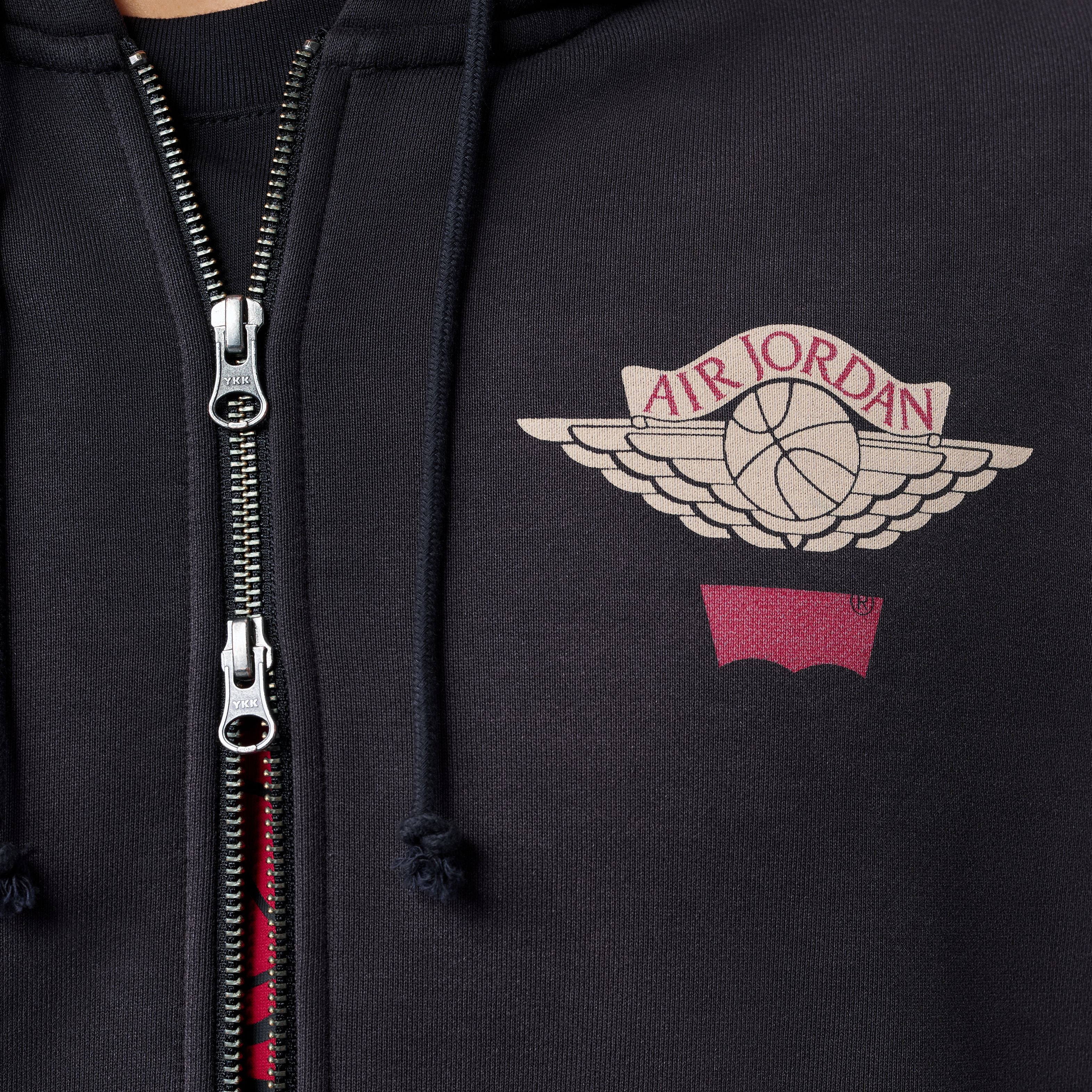 Jordan x Levi's Full-Zip Hoodie Black IM6734-010 | Broken Chains