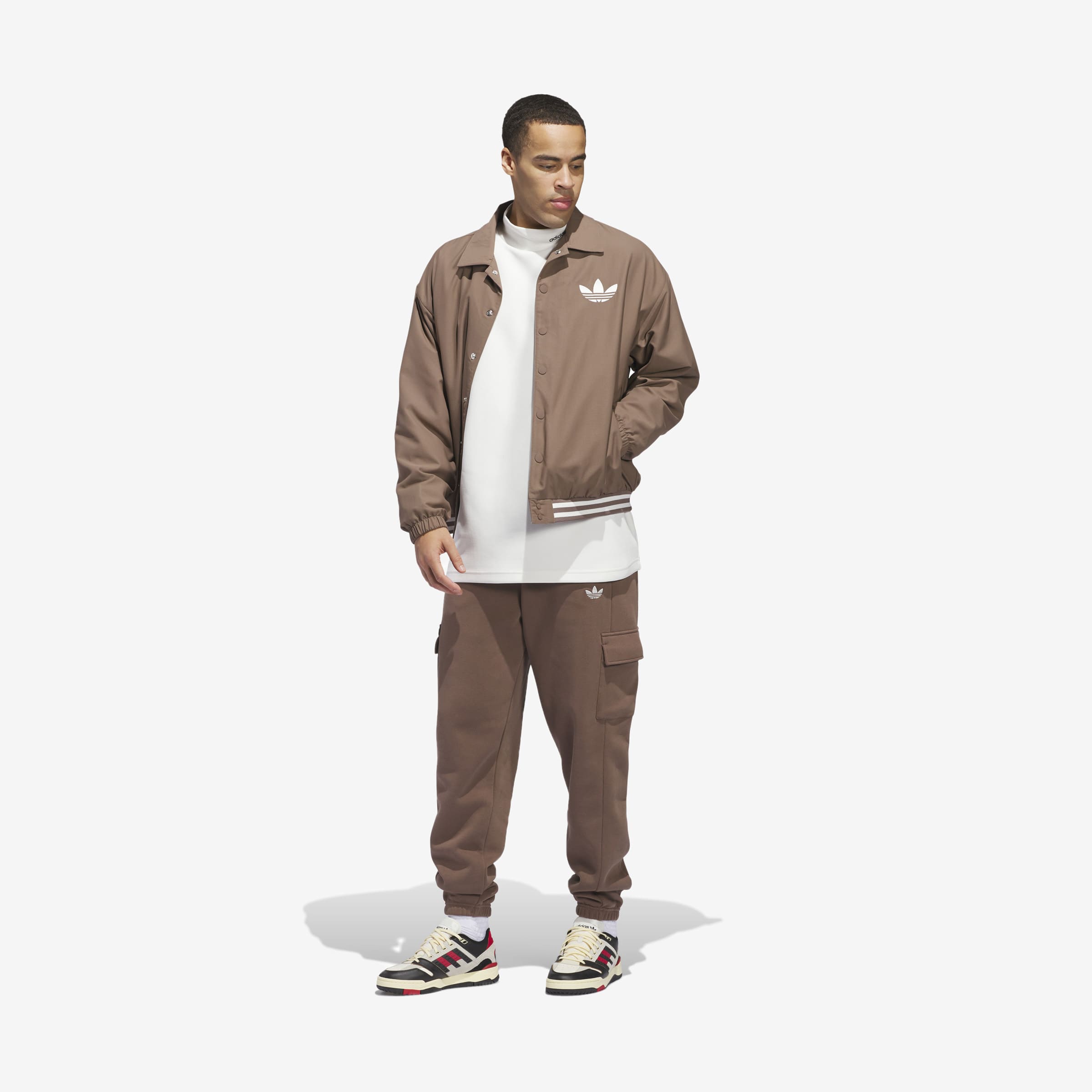 adidas Basketball Cargo Sweat Tracksuit Bottoms 'Brown'