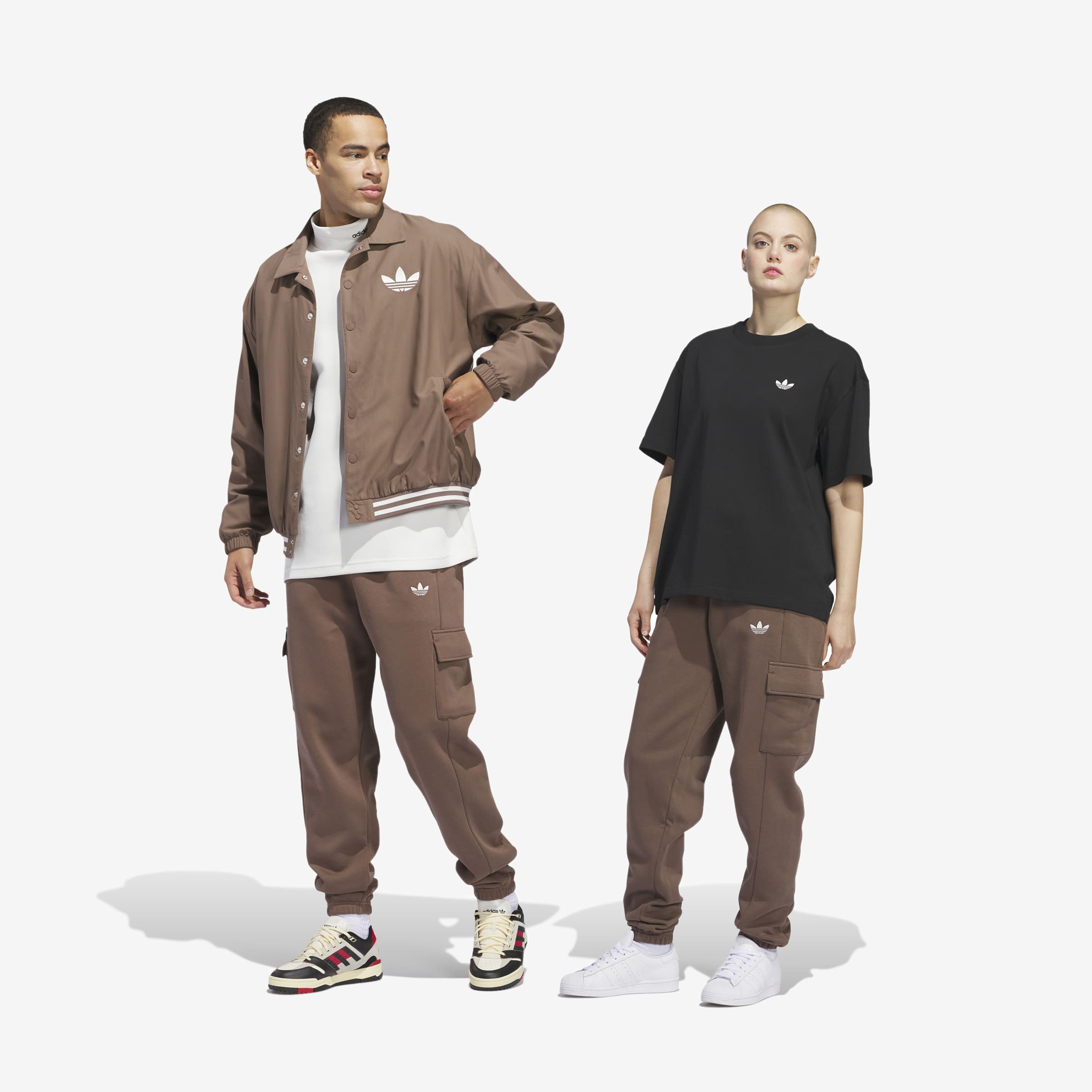 adidas Basketball Cargo Sweat Tracksuit Bottoms 'Brown'