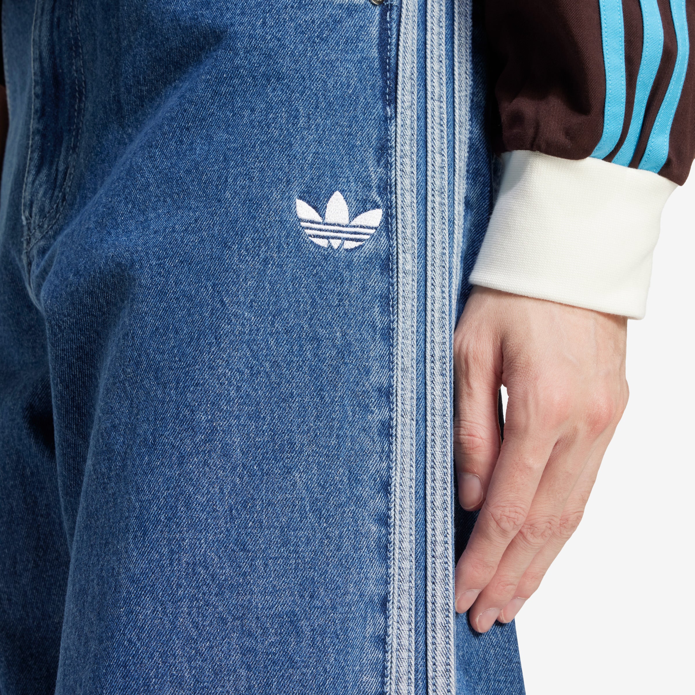 Women's adidas Adicolor Denim Firebird Pants 'Blue'