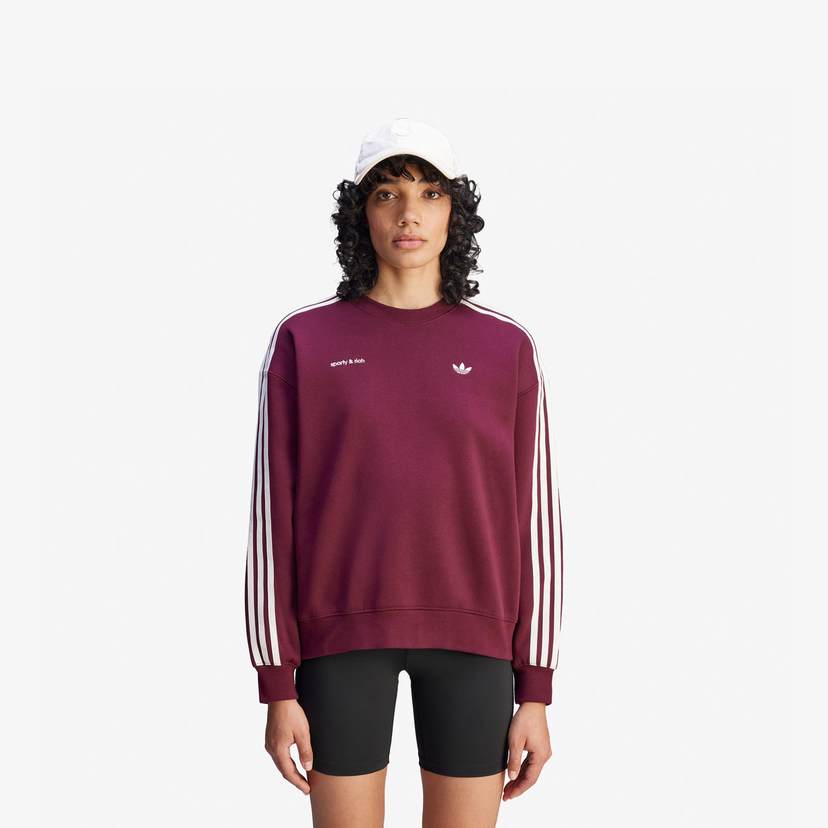 Women's adidas x Sporty & Rich Sweatshirt 'Burgundy'