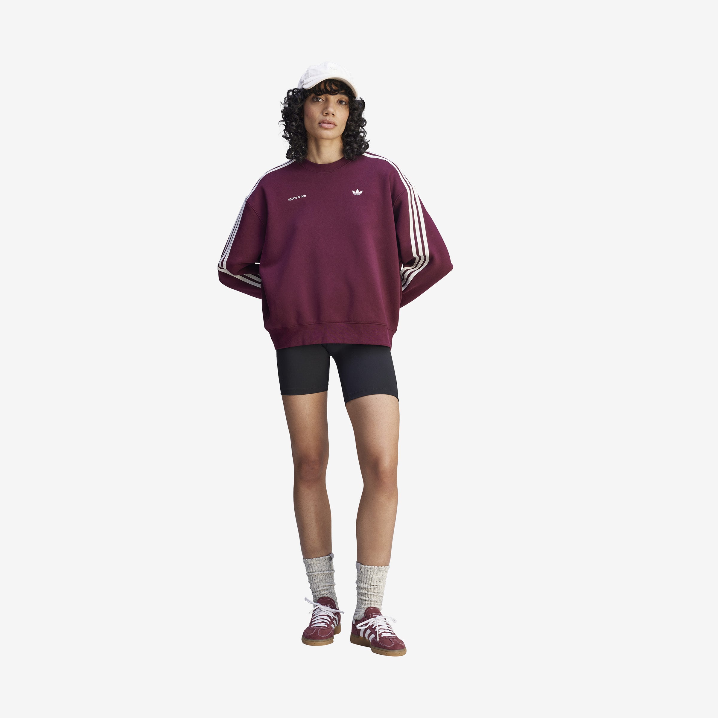 Women's adidas x Sporty & Rich Sweatshirt 'Burgundy'