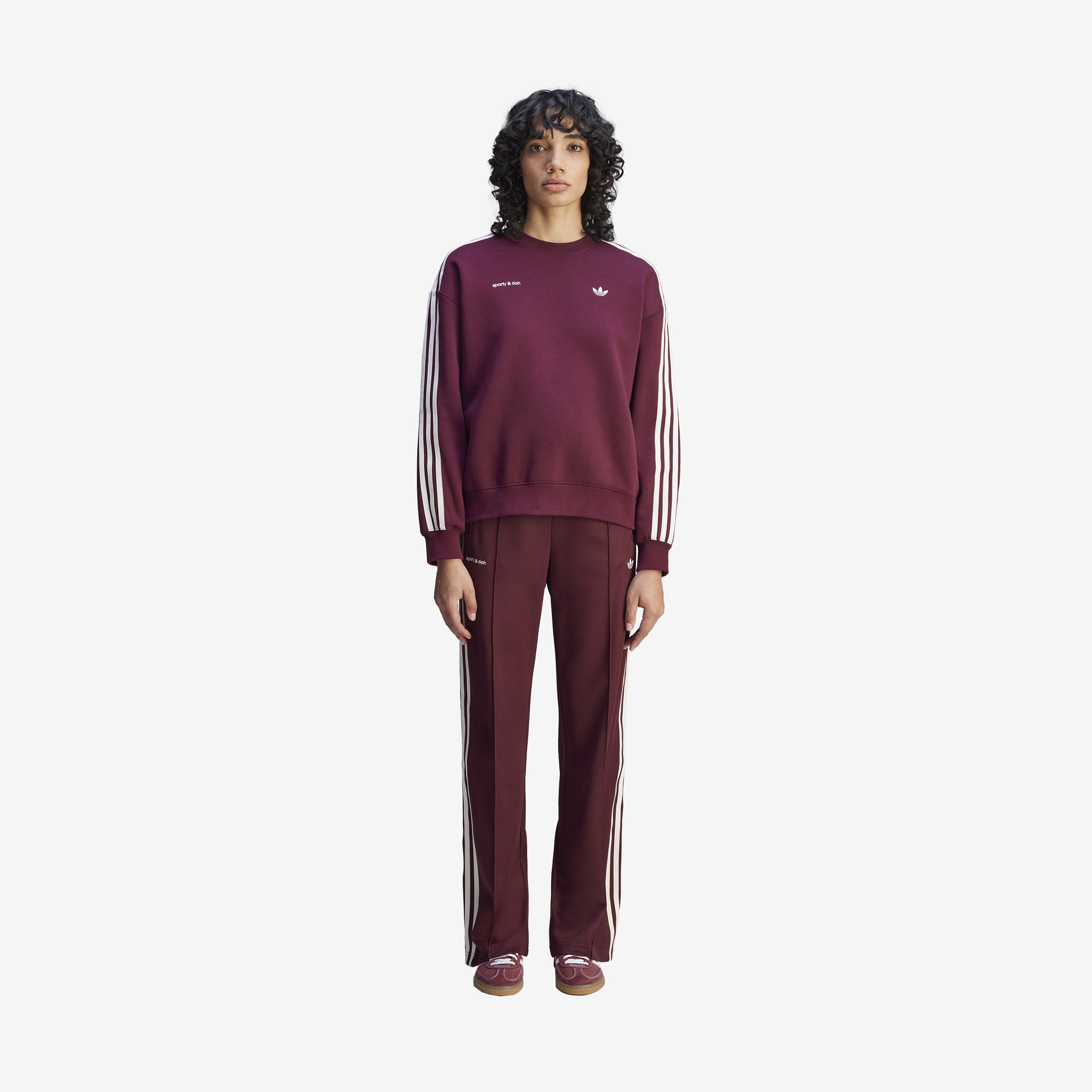 Women's adidas x Sporty & Rich Track Pants 'Burgundy'