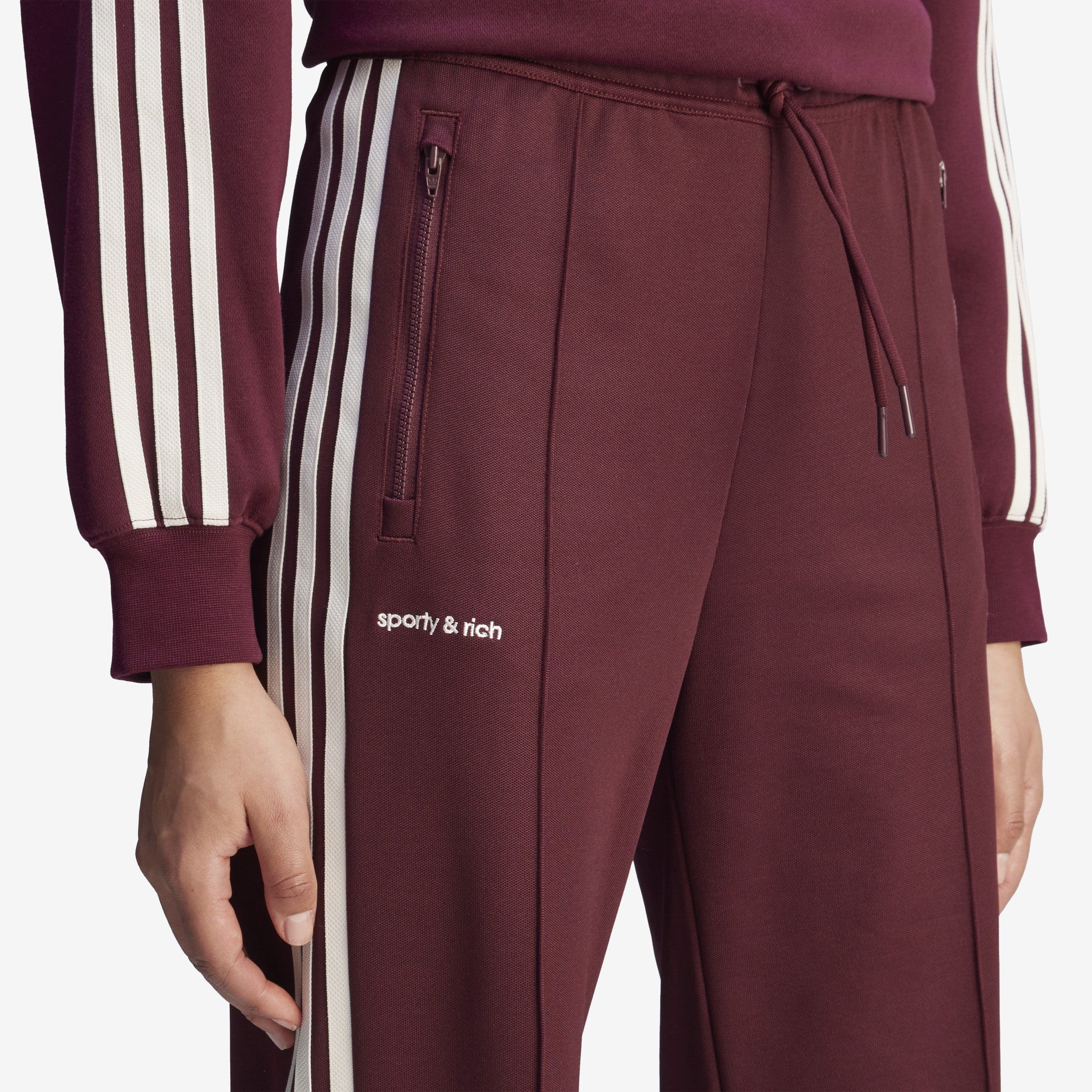 Women's adidas x Sporty & Rich Track Pants 'Burgundy'