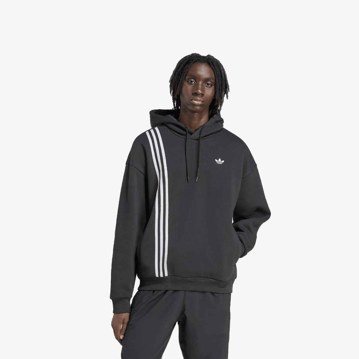 adidas Front Stripes Hoodie 'Black'