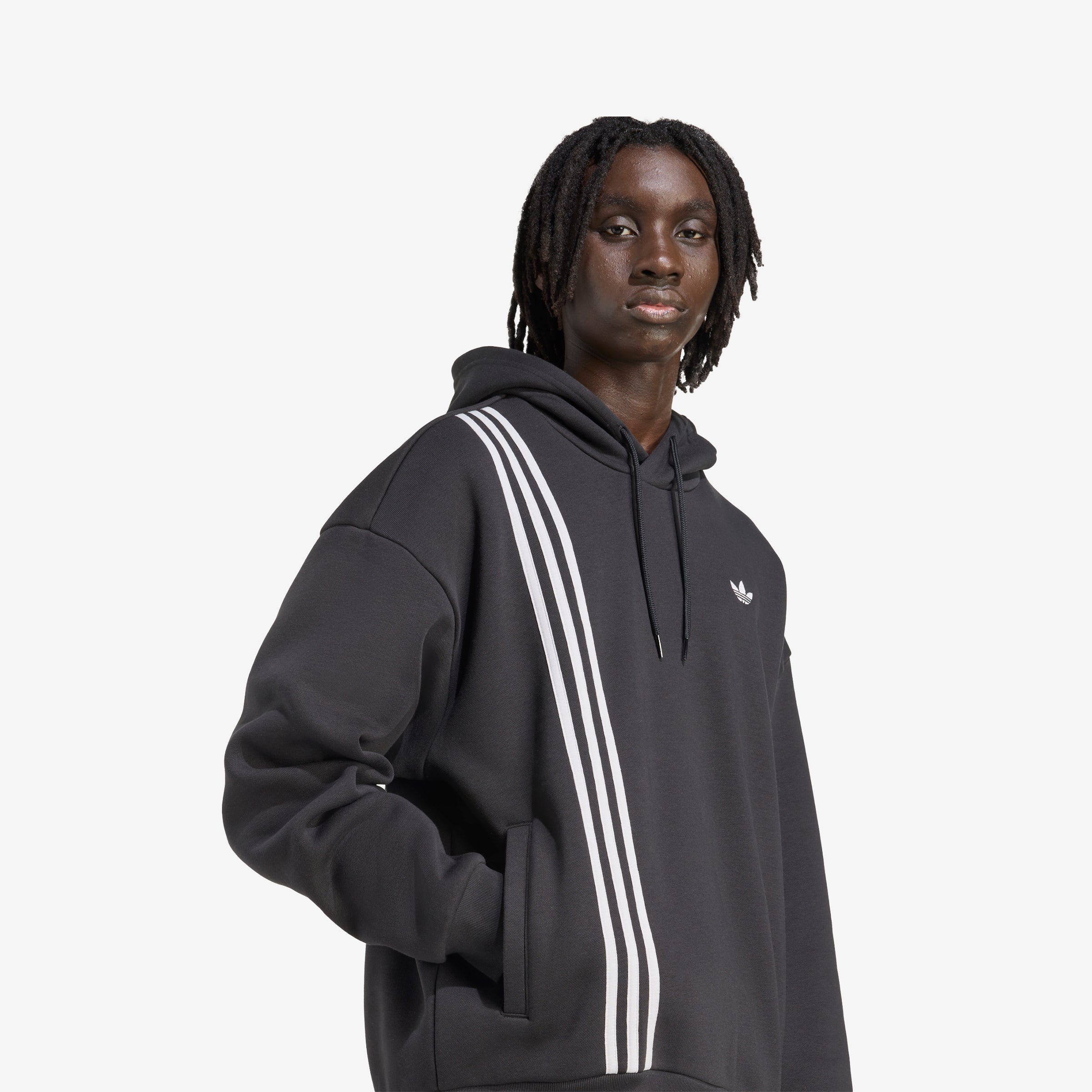 adidas Front Stripes Hoodie 'Black'