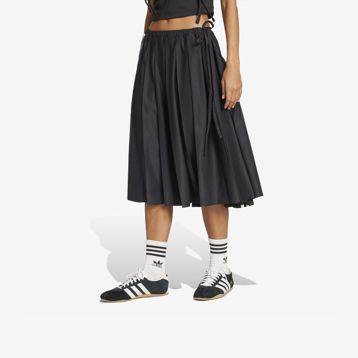 Women's adidas Maxi Skirt Ribbon Pleated 'Black'