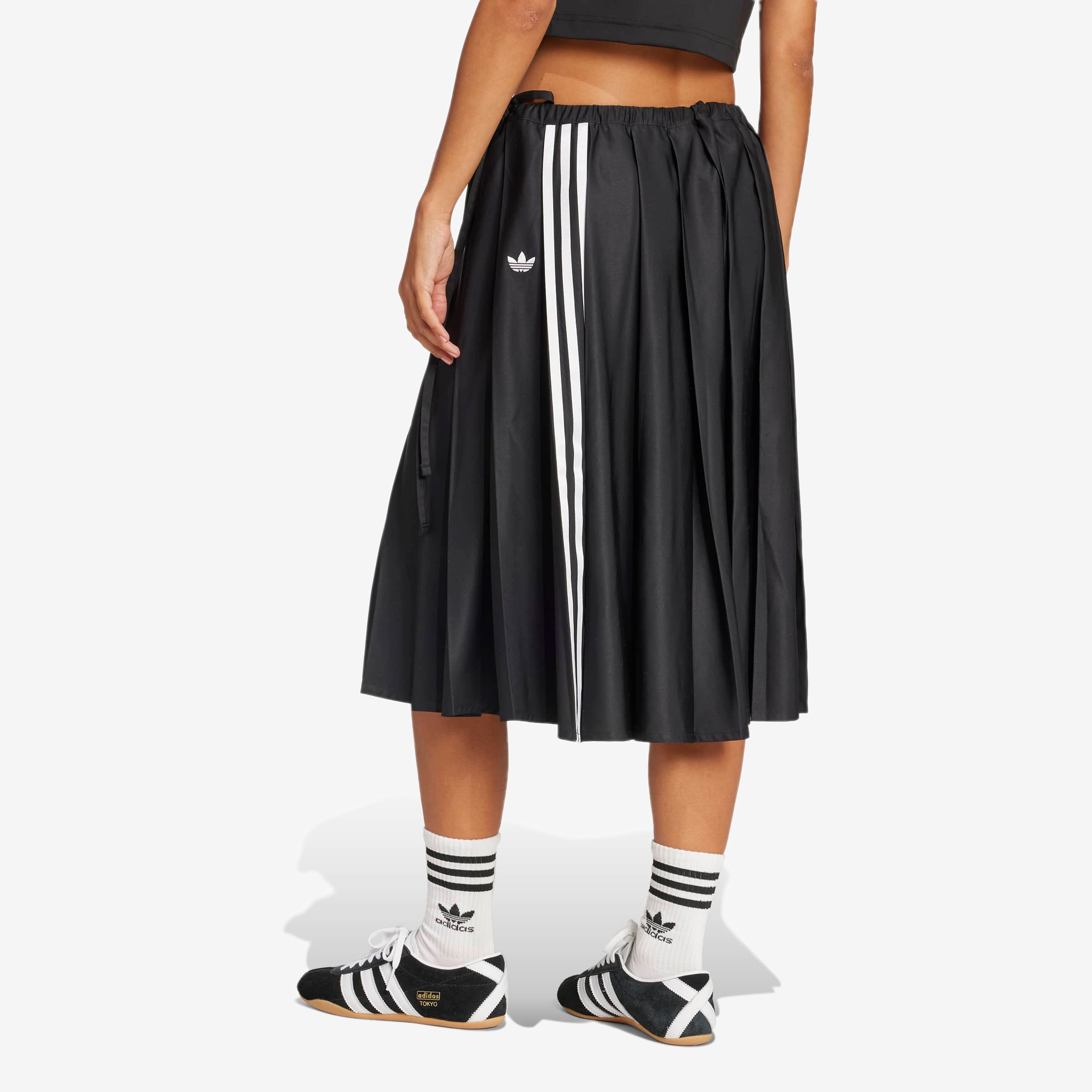 Women's adidas Maxi Skirt Ribbon Pleated 'Black'