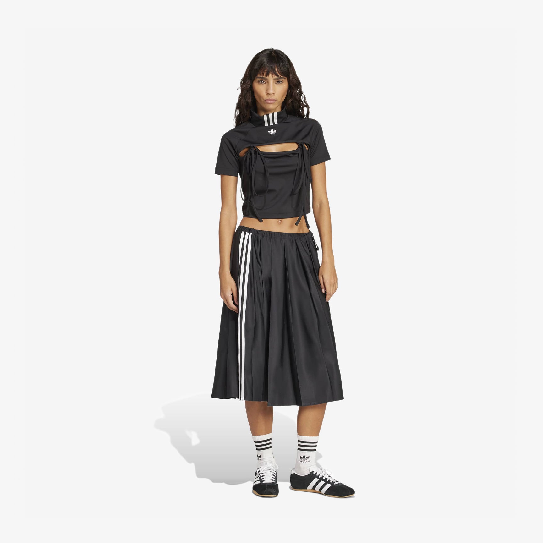Women's adidas Maxi Skirt Ribbon Pleated 'Black'