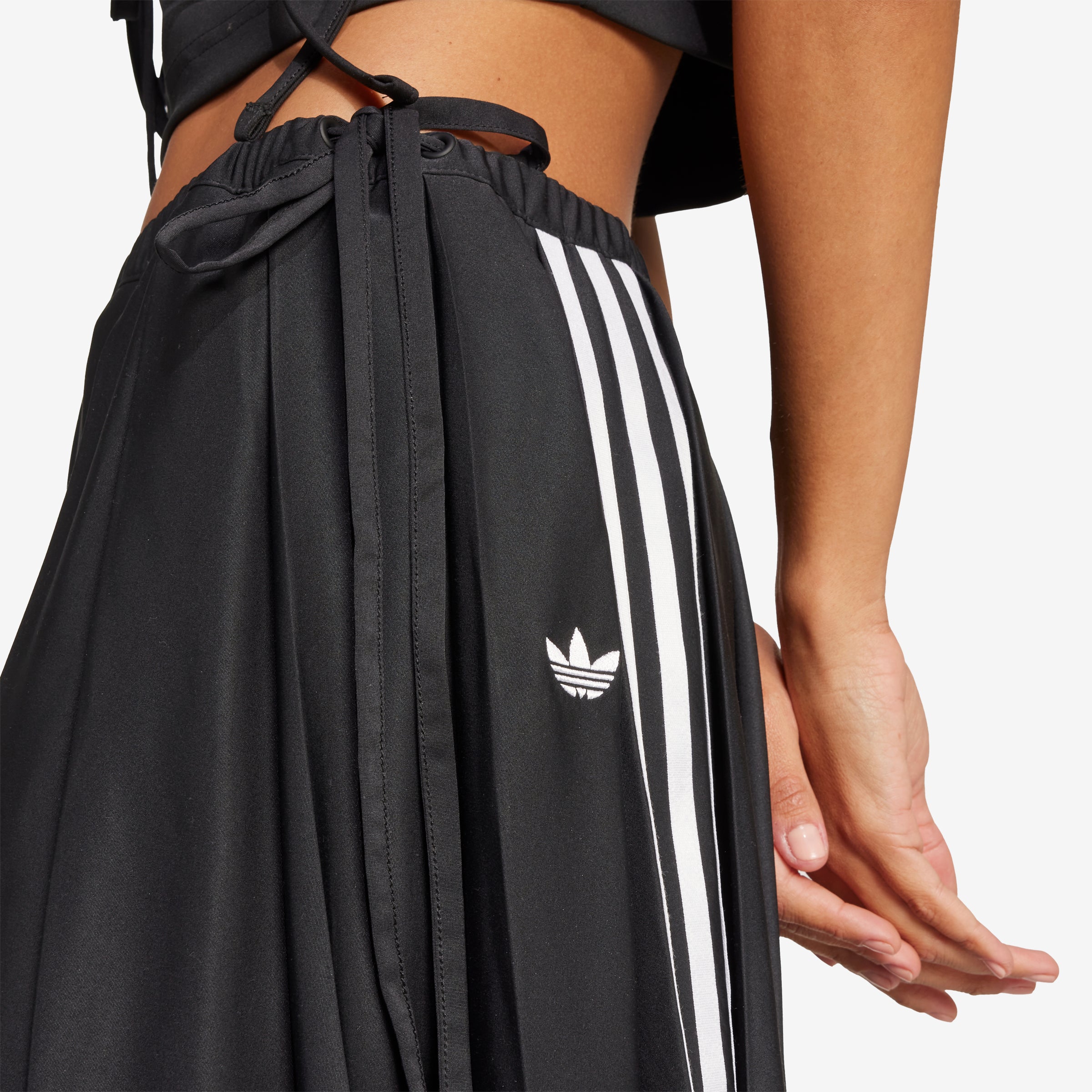 Women's adidas Maxi Skirt Ribbon Pleated 'Black'