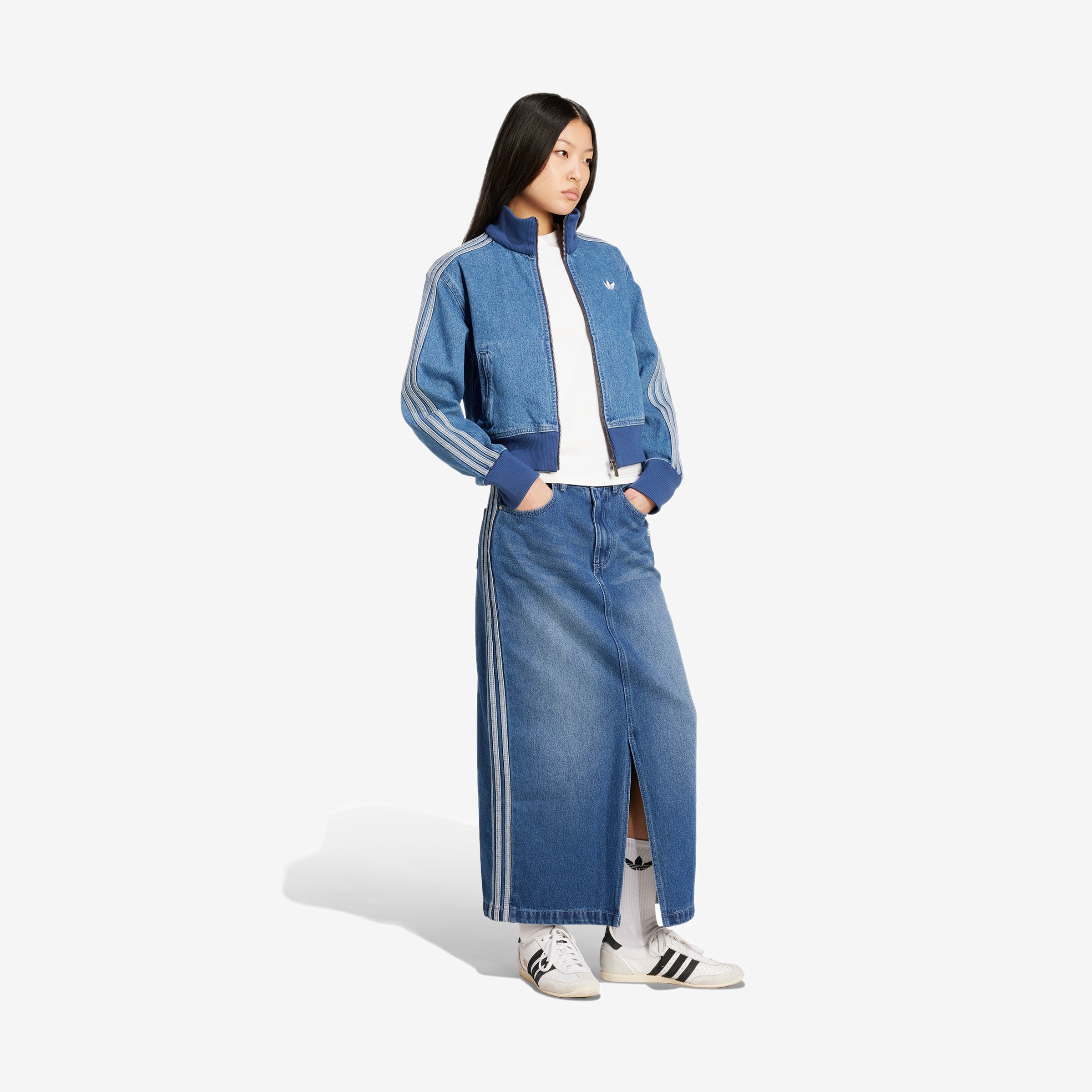 Women's adidas Adicolor 3-Stripes Denim Pencil Skirt 'Blue'