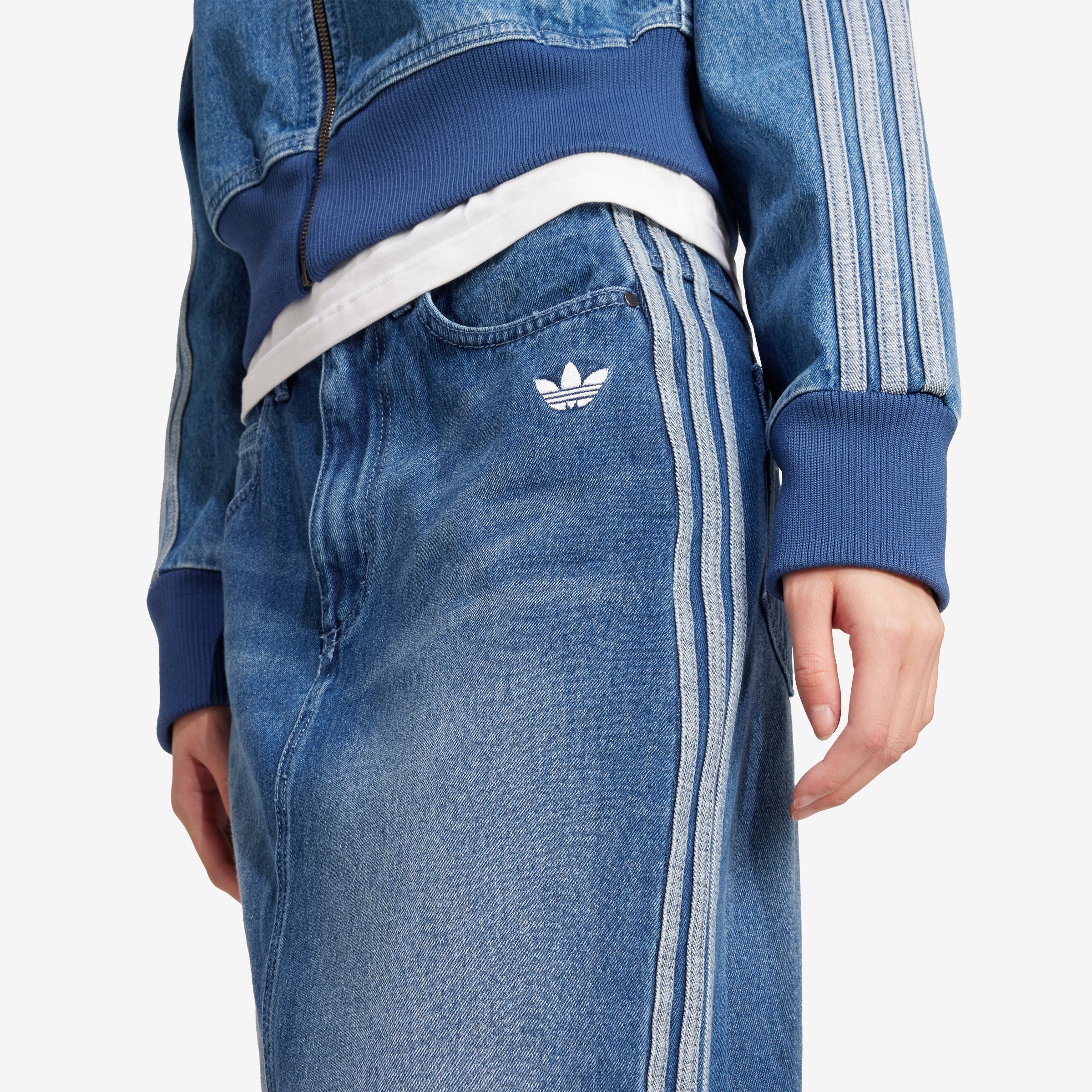 Women's adidas Adicolor 3-Stripes Denim Pencil Skirt 'Blue'