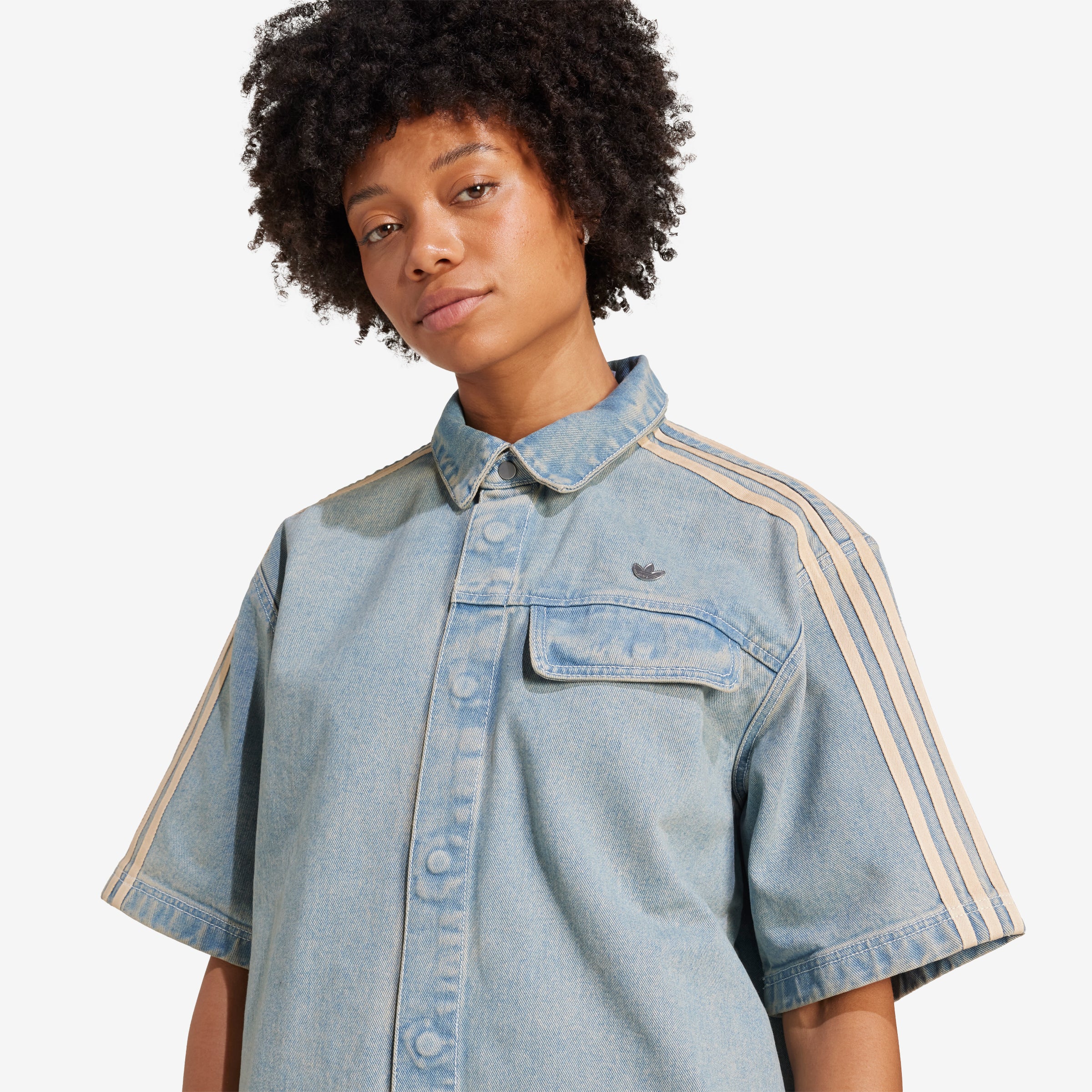 Women's adidas Premium Essentials Denim Shirt Shortsleeve