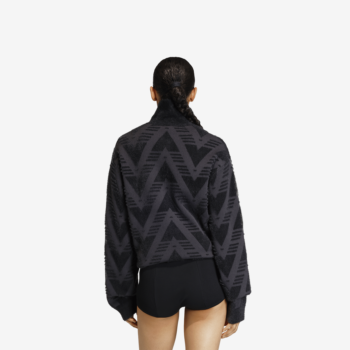 Women's Adidas Knitted Sweatshirt With Short Zipper