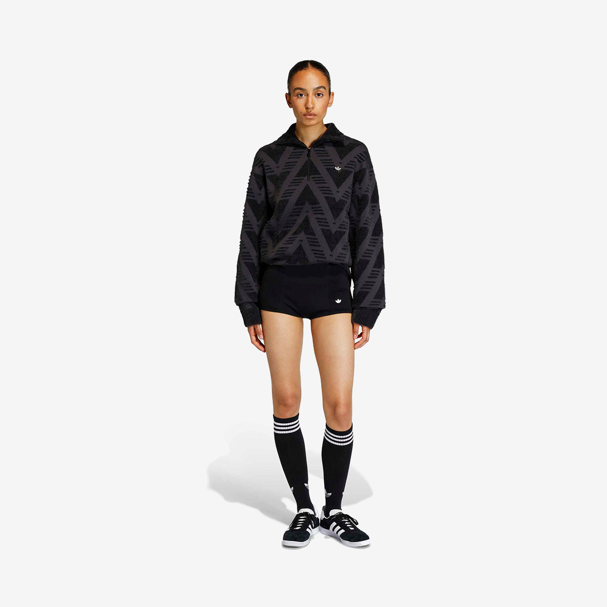 Women's Adidas Knitted Sweatshirt With Short Zipper