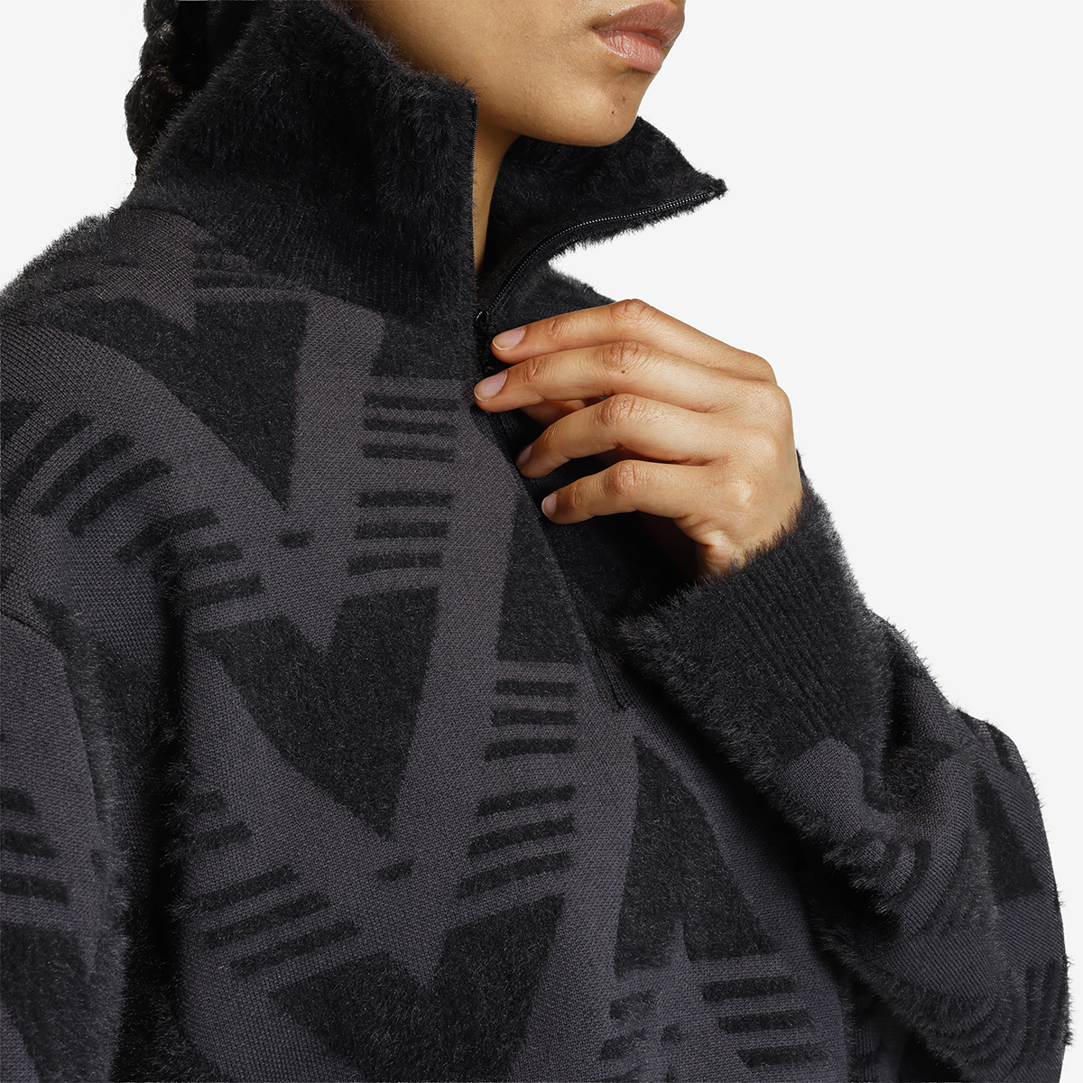 Women's Adidas Knitted Sweatshirt With Short Zipper
