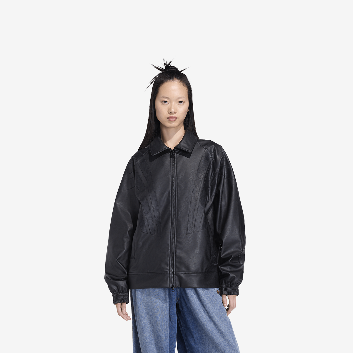 Women's adidas Santiago Pleather Jacket 'Black'