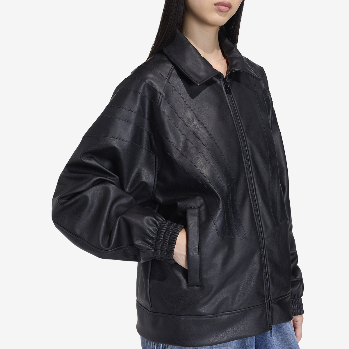 Women's adidas Santiago Pleather Jacket 'Black'