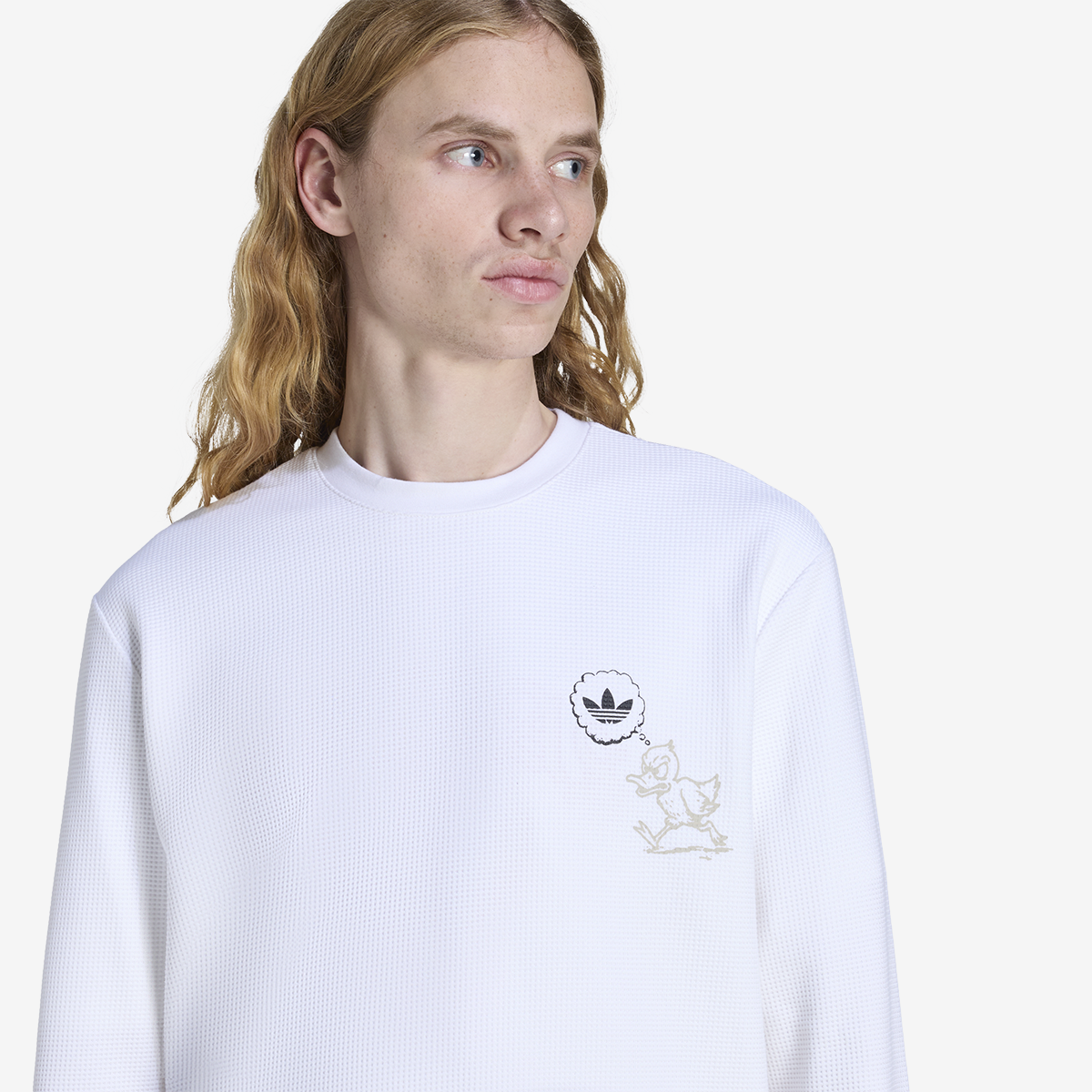 adidas Waffle Workwear Long Sleeve Shirt 'White'