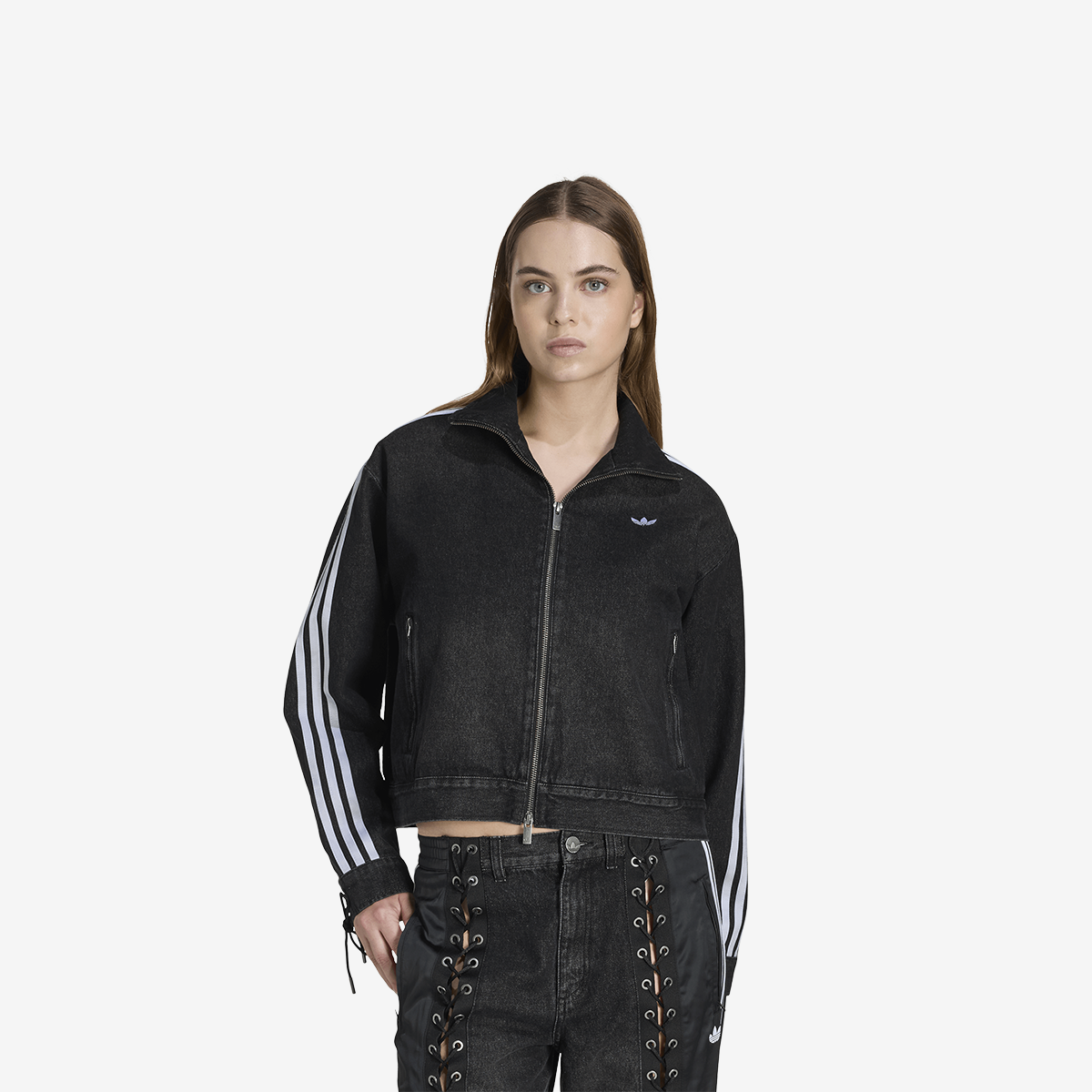 adidas Denim Lacing FB Jacket 'Black'