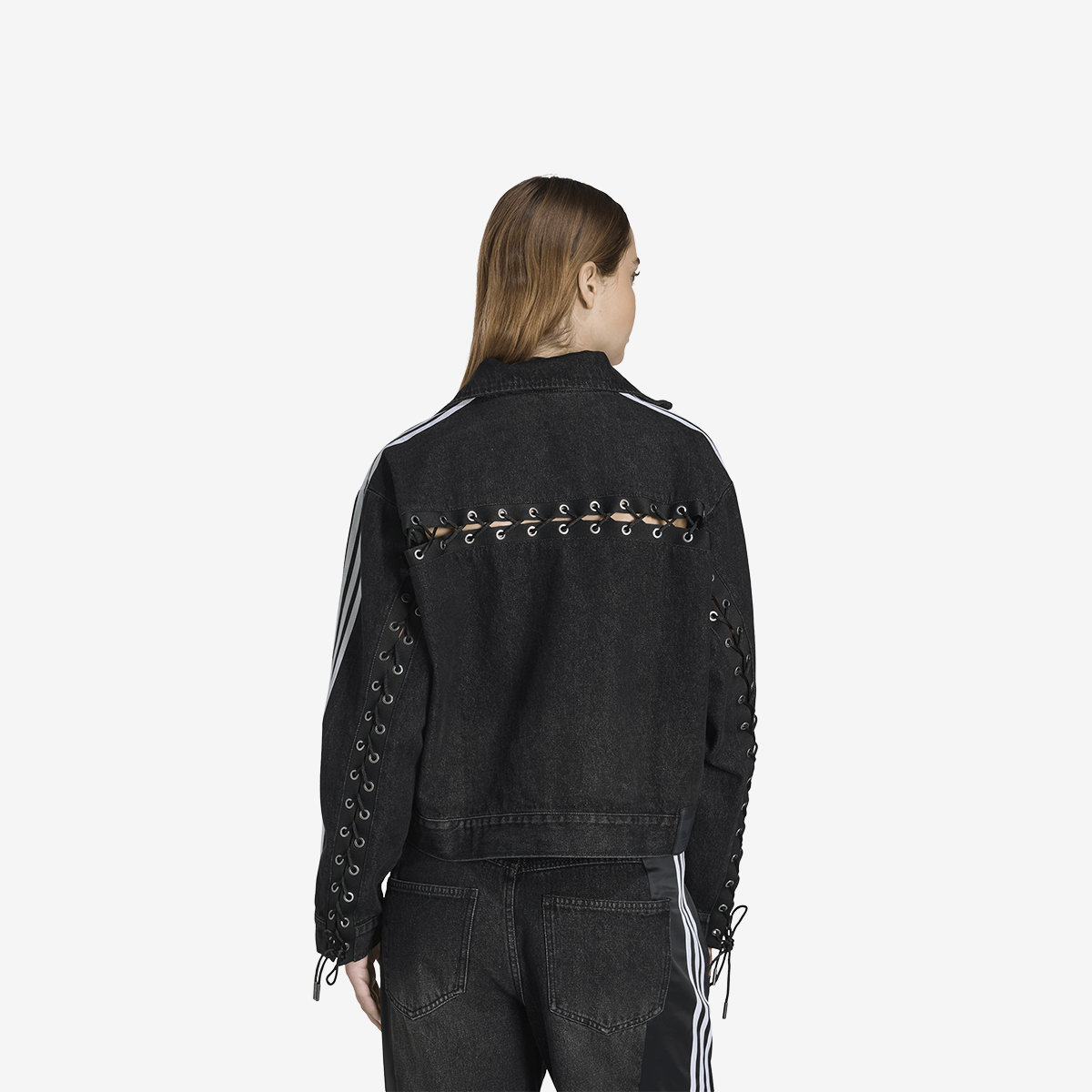 adidas Denim Lacing FB Jacket 'Black'