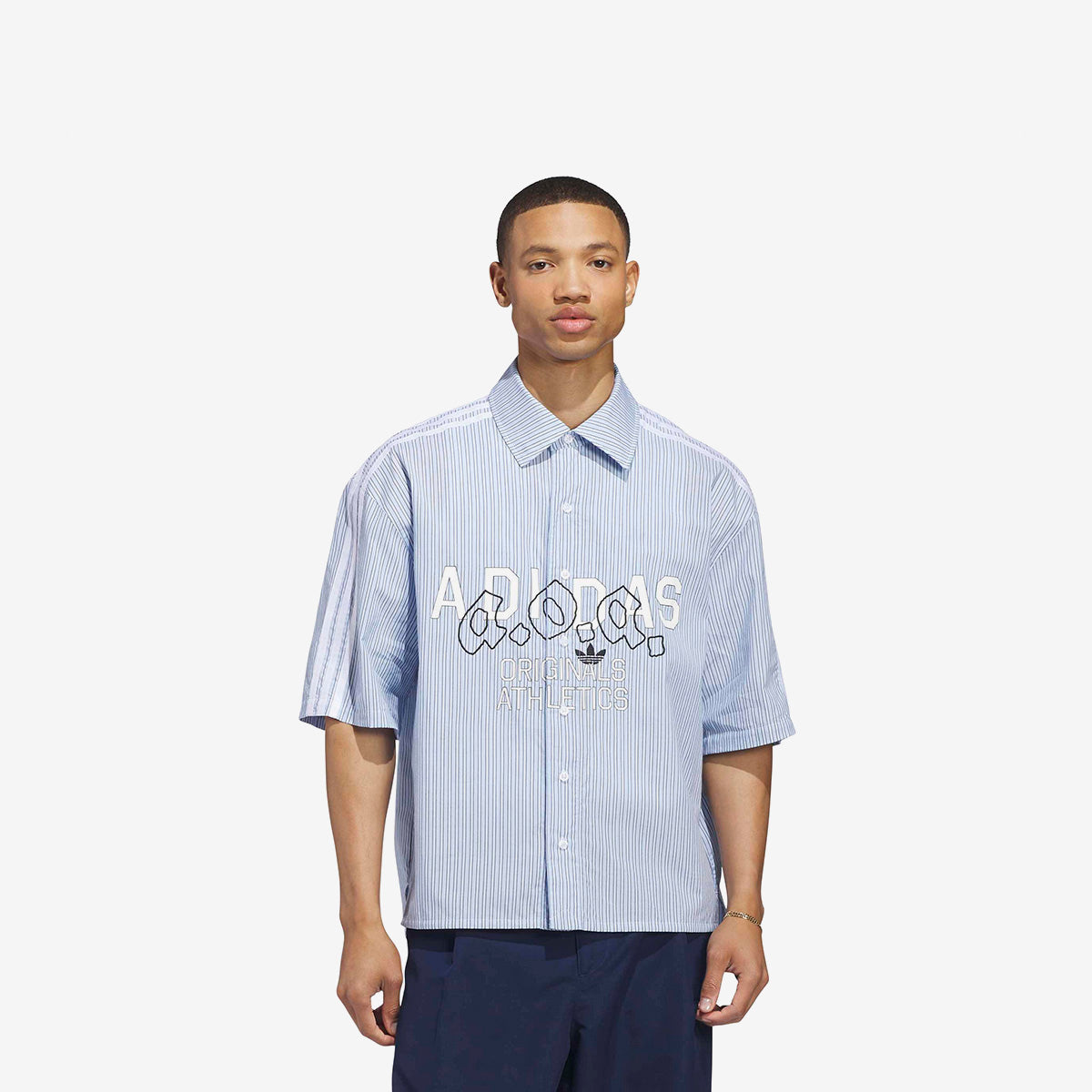 adidas AOA Button Up Shirt 'Night Indigo'