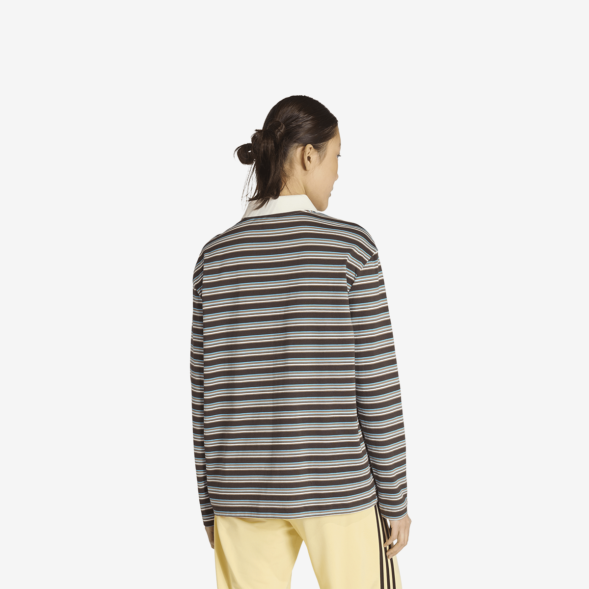 Women's adidas Strip Oversized LS Polo Shirt 'Aurora Coffee'